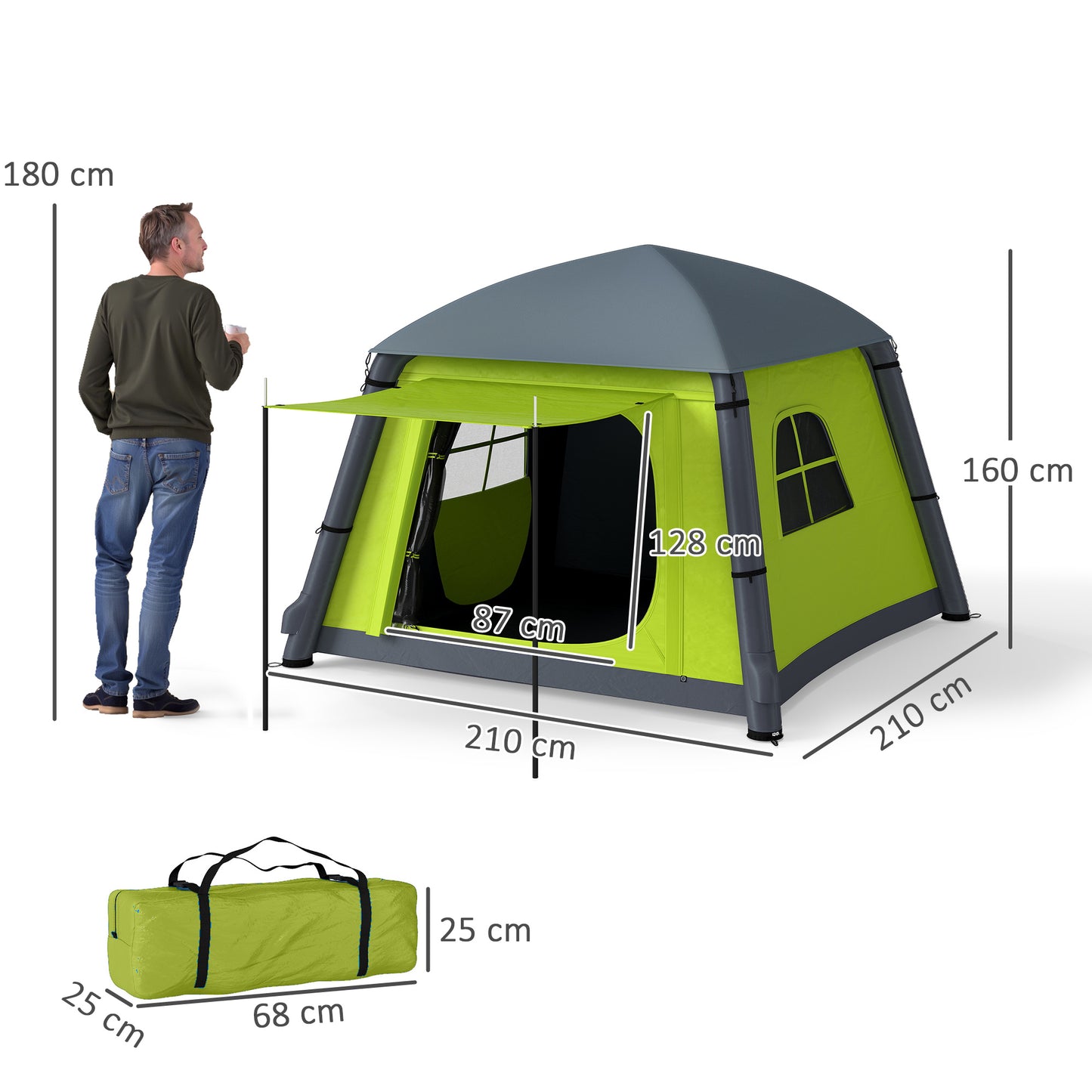 Inflatable Camping Tent w/ Hand Pump