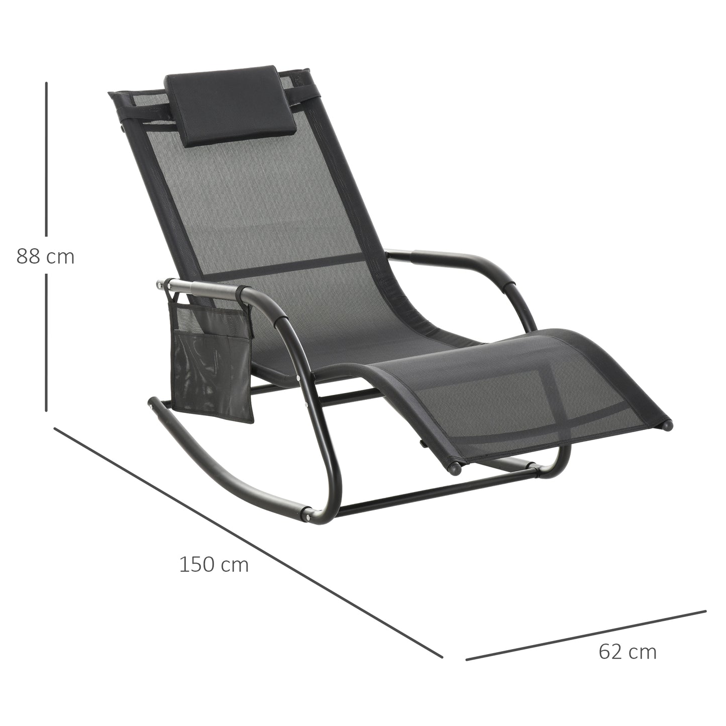 2PCs Outdoor Garden Rocking Chair