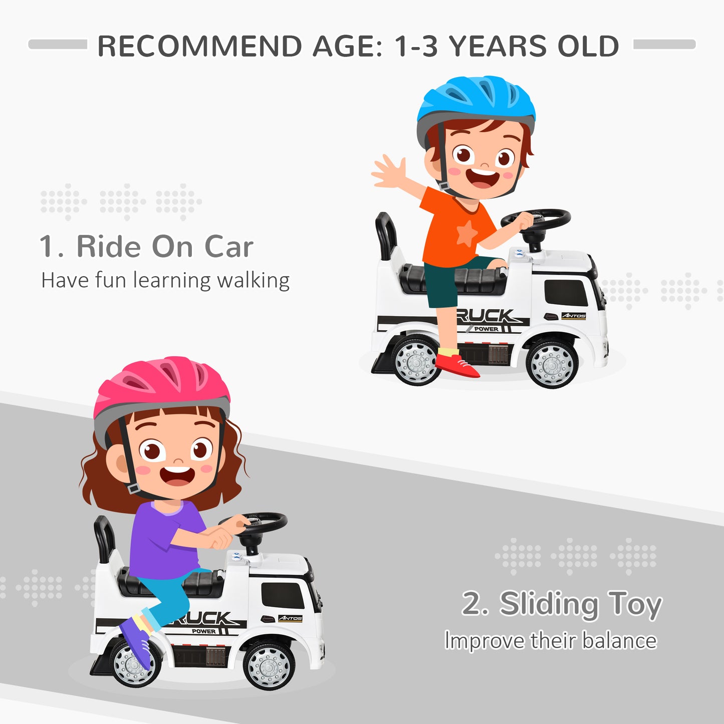 3-in-1 Ride On Car Foot To Floor Slider Toddler w/ Horn Steering
