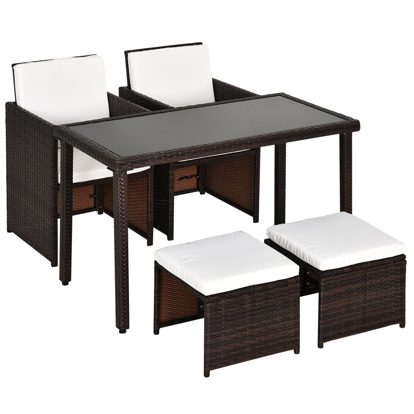 2 Seater Rattan Cube Garden Furniture Set