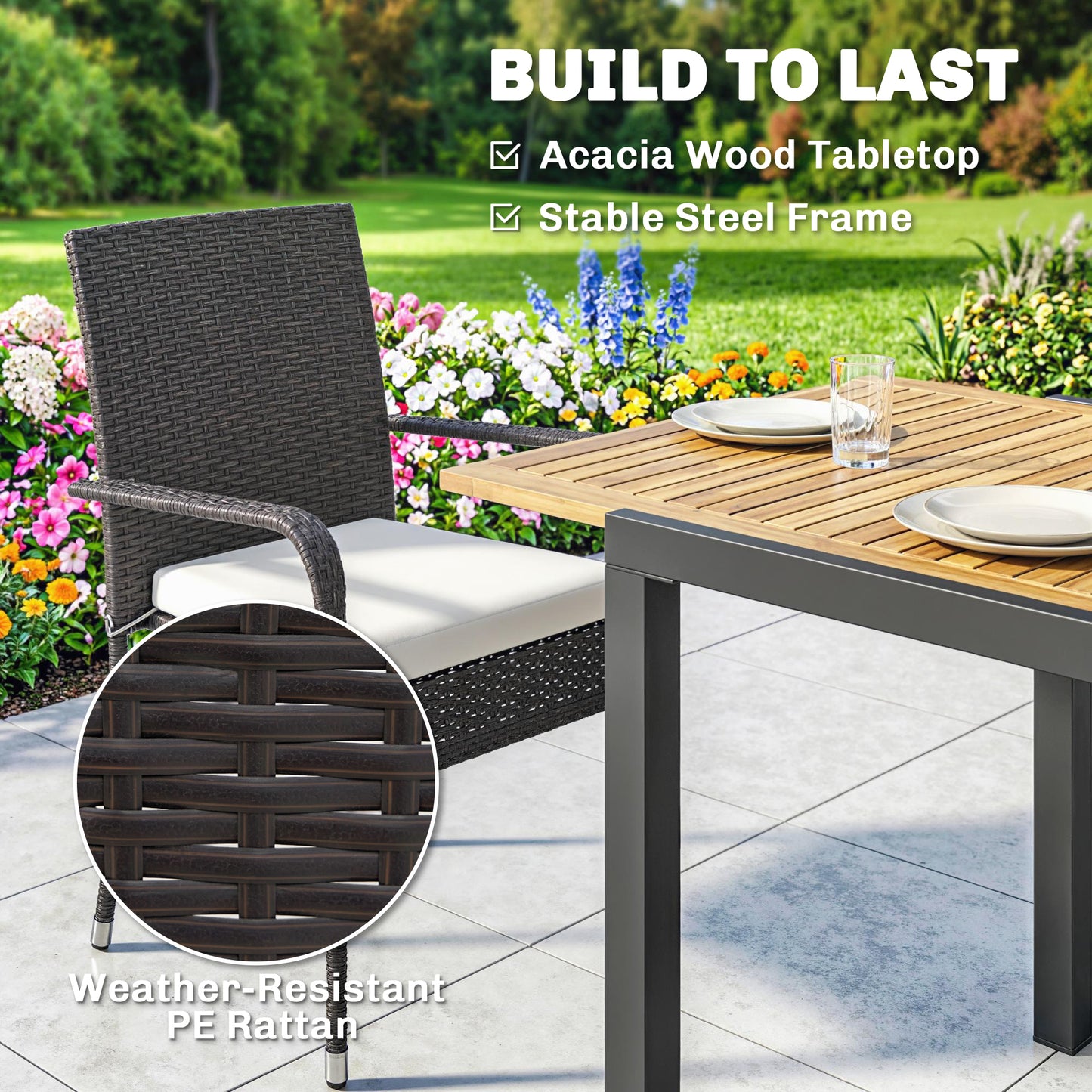 7 Piece Rattan Garden Furniture Set
