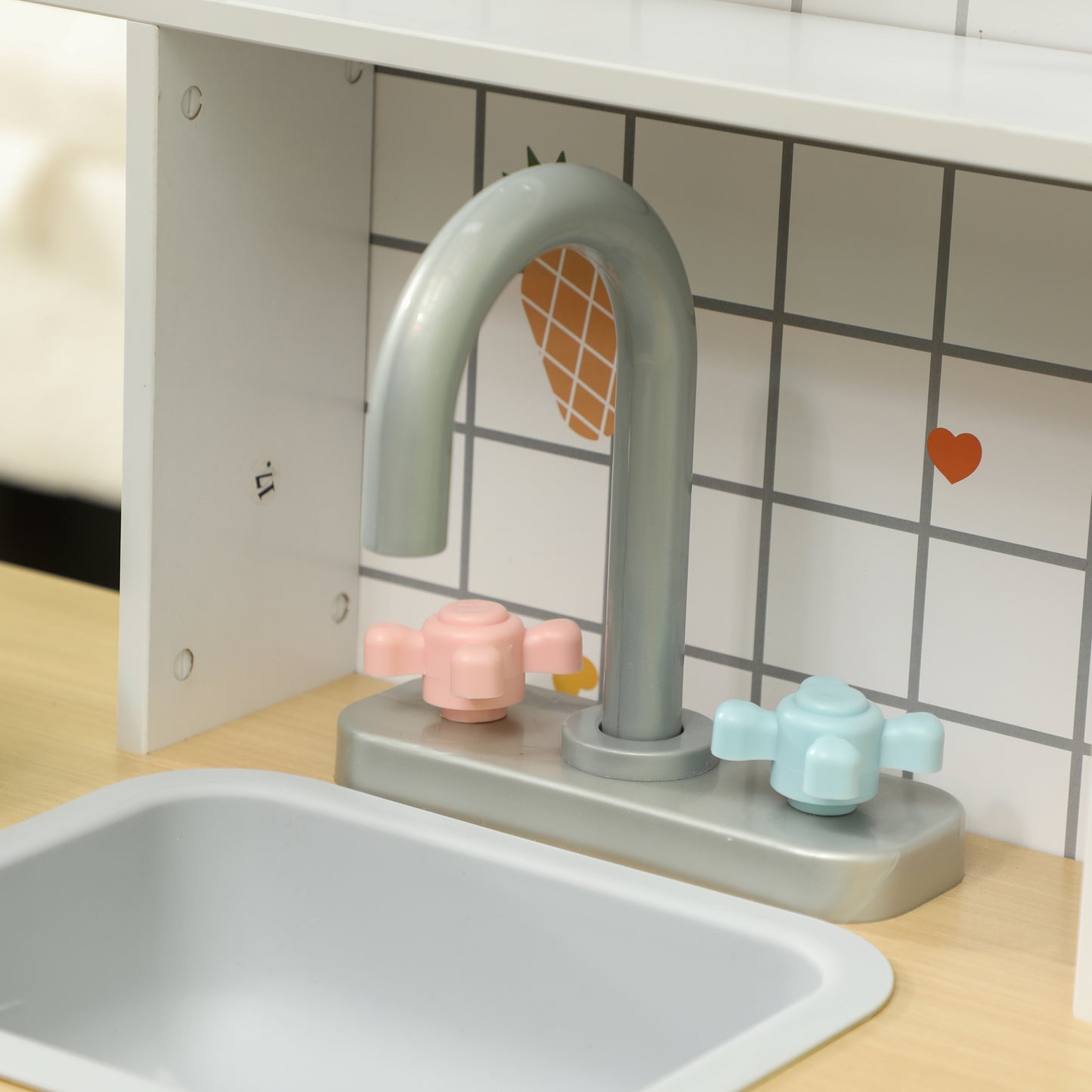 Toy Kitchen, Pretend Role Play Kitchen with Hob, Sound, Light