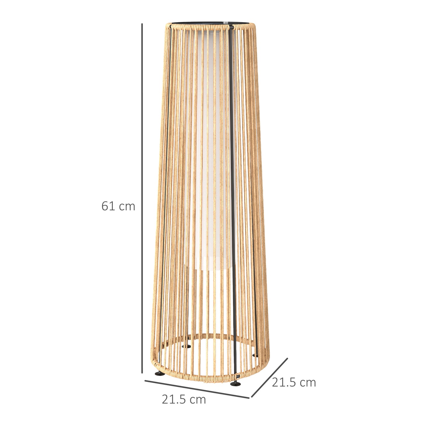 Patio Garden Solar Powered Lights Woven Resin Wicker Lantern Auto
