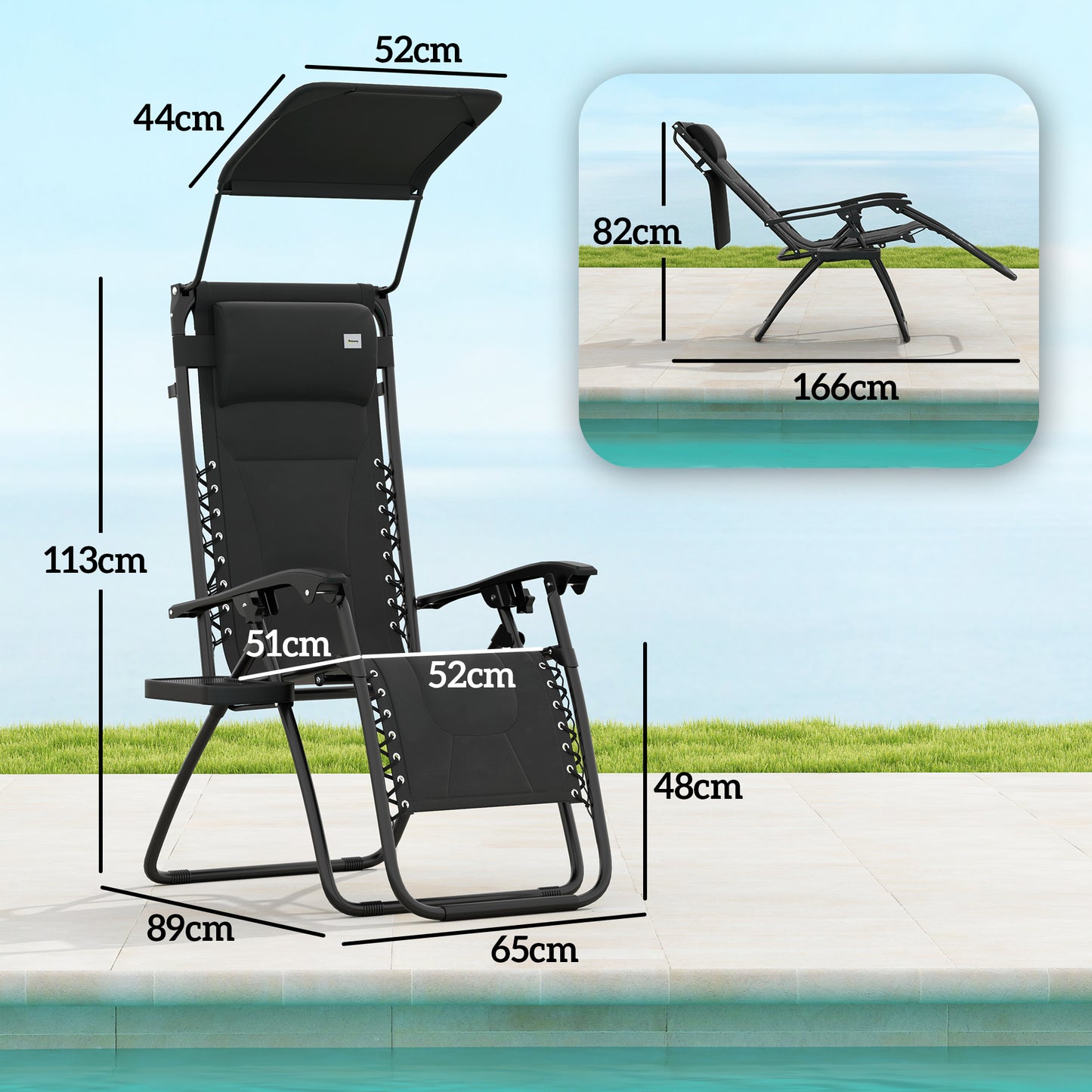 Zero Gravity Lounger Chair Set of 2