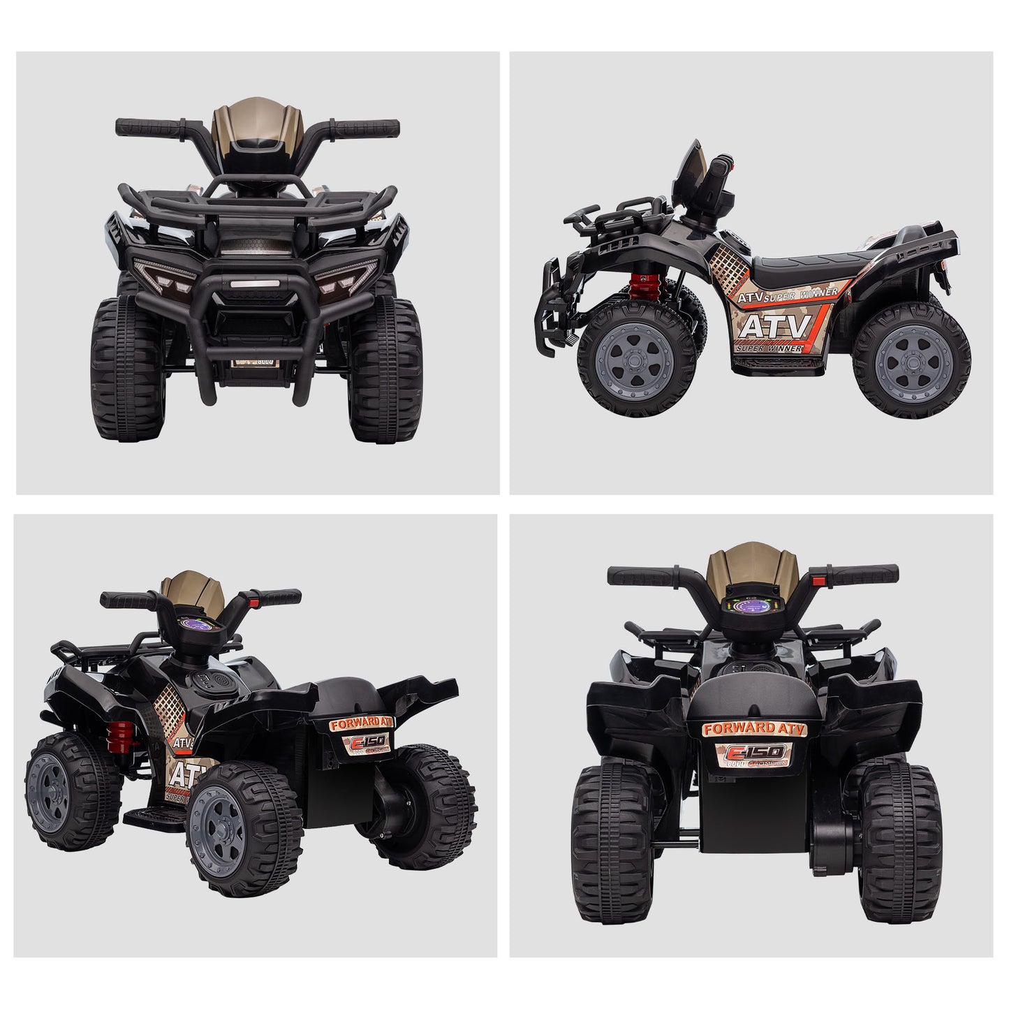 Kids Ride-on Four Wheeler ATV Car with Real Working Headlights