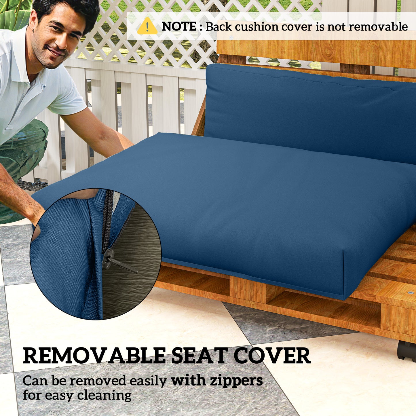 Two Piece Seat Pallet and Back Cushions