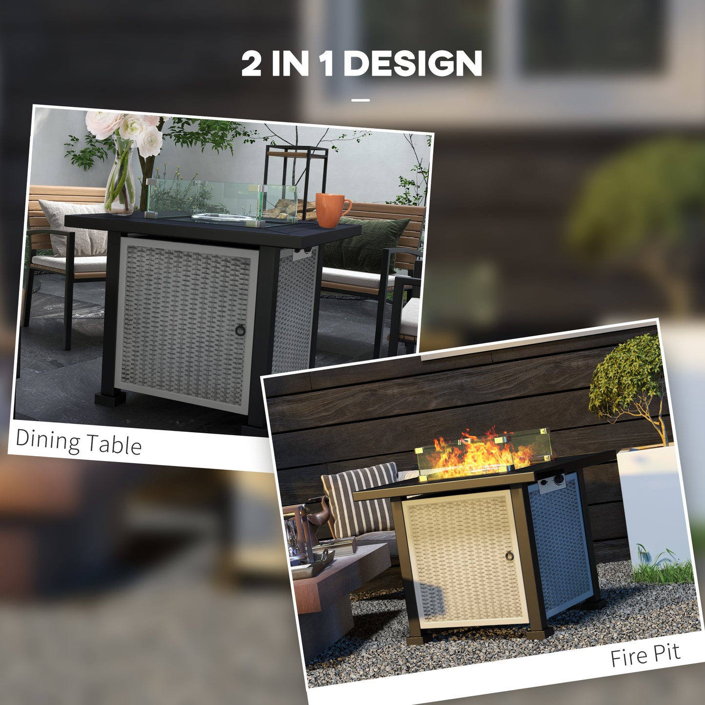 81 x 81cm 50,000 BTU Gas Fire Pit Table