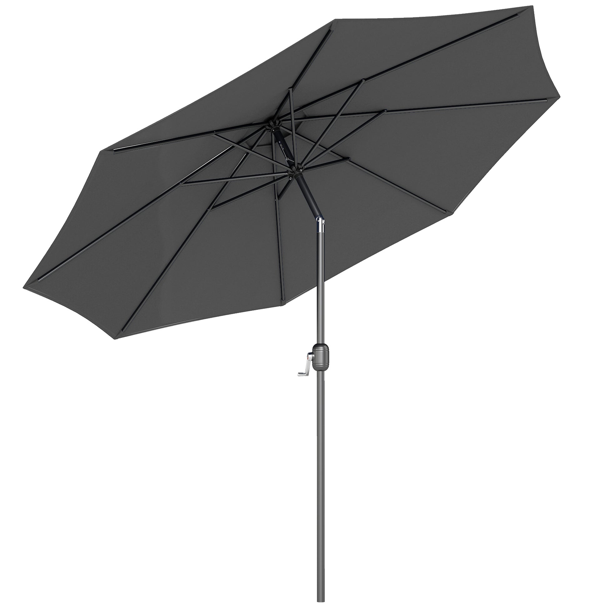 3(m) Tilting Parasol Garden Umbrellas, Outdoor Sun Shade with 8 Ribs