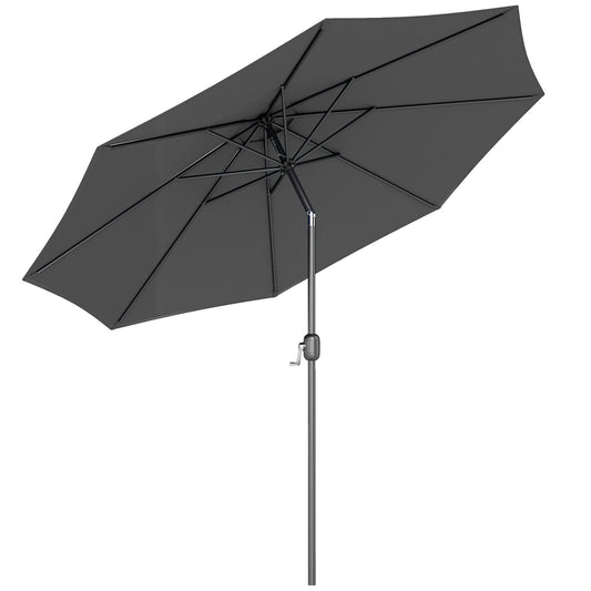 3(m) Tilting Parasol Garden Umbrellas, Outdoor Sun Shade with 8 Ribs