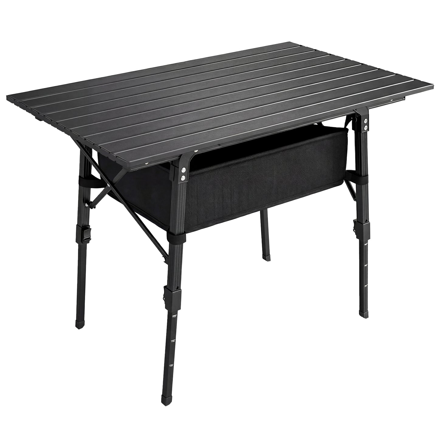 Folding Camping Table, 90 x 55 cm Height Adjustable Portable