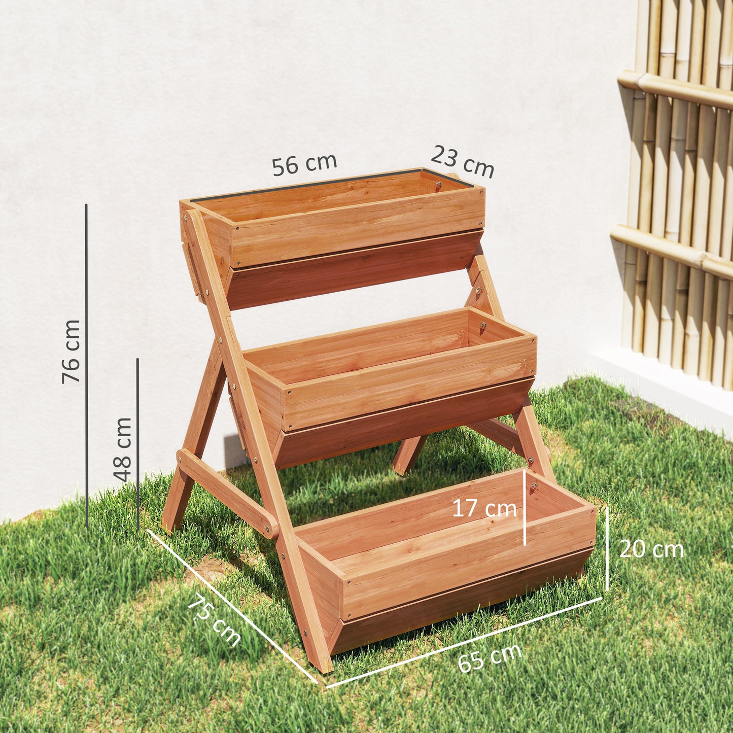 3 Tier Raised Garden Bed Wooden Elevated Planter Box Kit