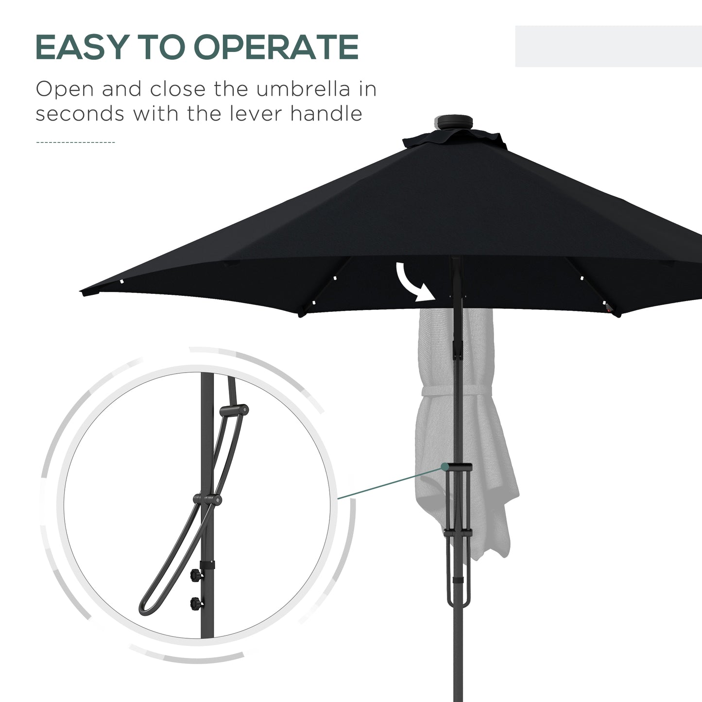 3(m) Solar LED Cantilever Parasol