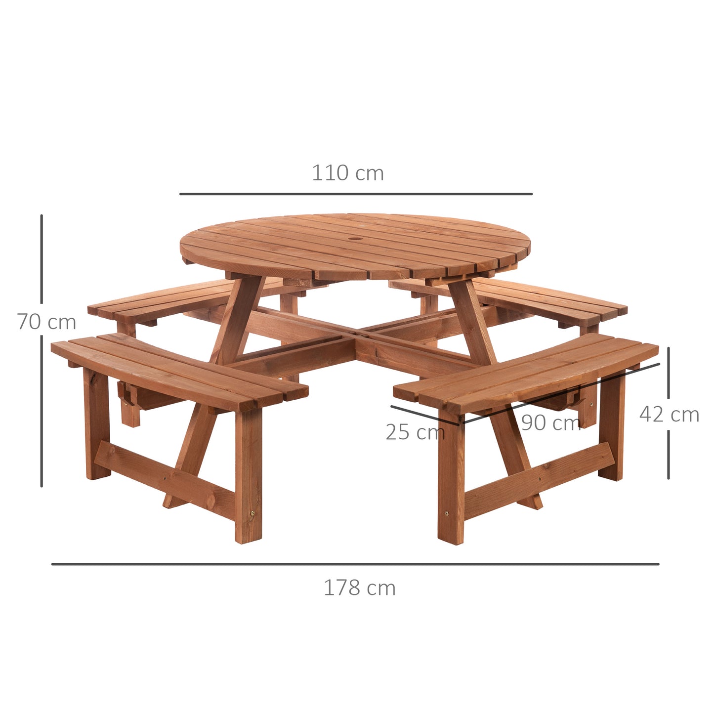 8-Seater Wooden Picnic Set