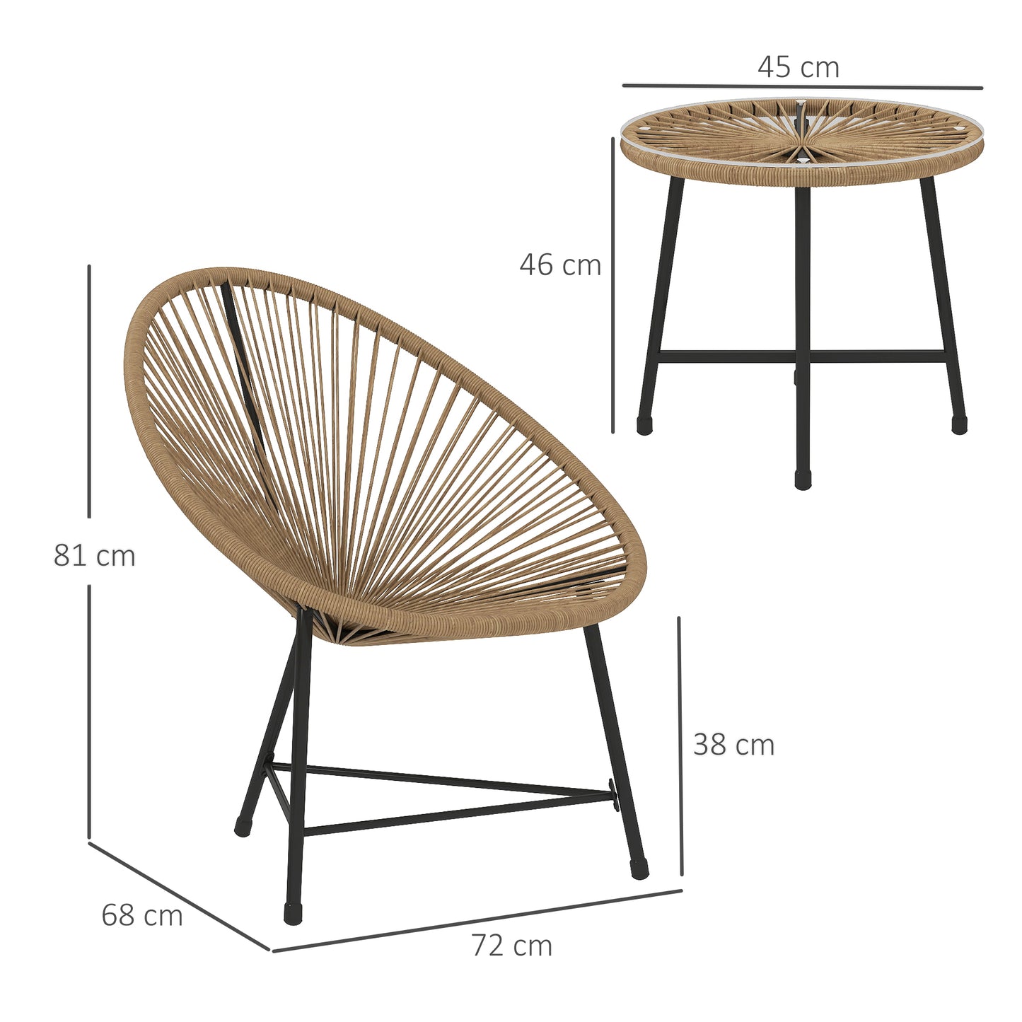 3 Pieces Rattan Bistro Set (6)