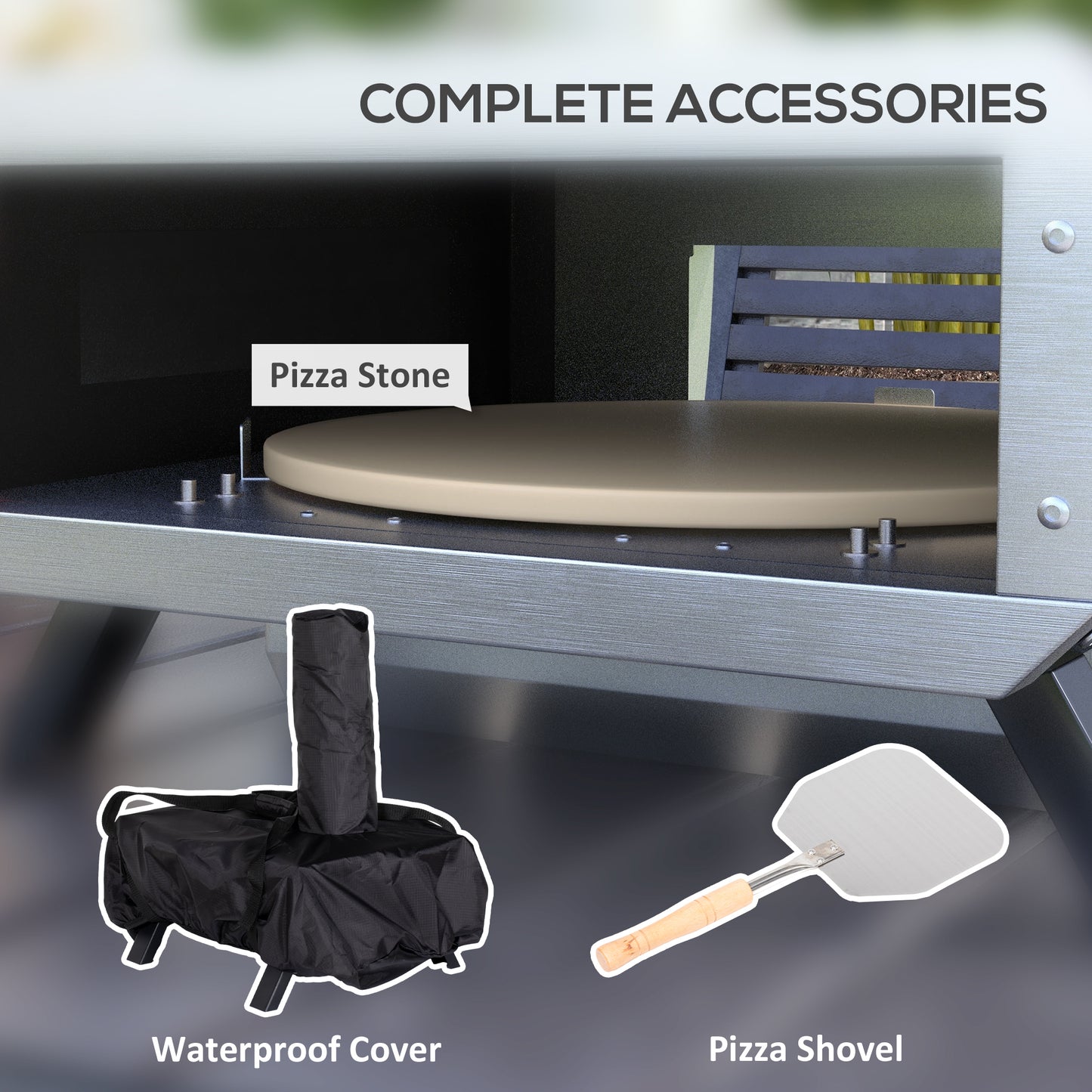 Portable Wood Pellet Pizza Oven with 12" / 30cm Rotating Pizza Stone