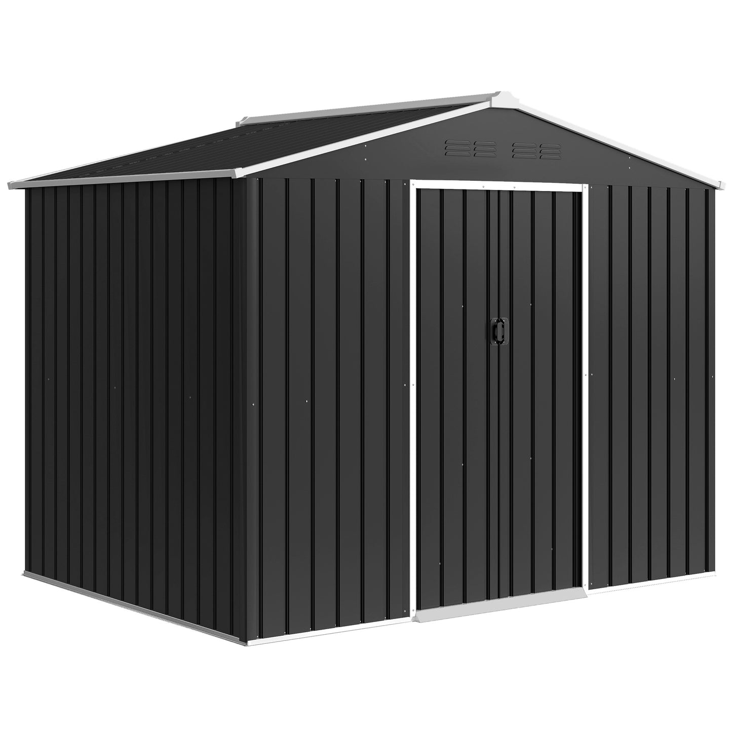 8 x 6ft Galvanised Steel Shed, with Double Door