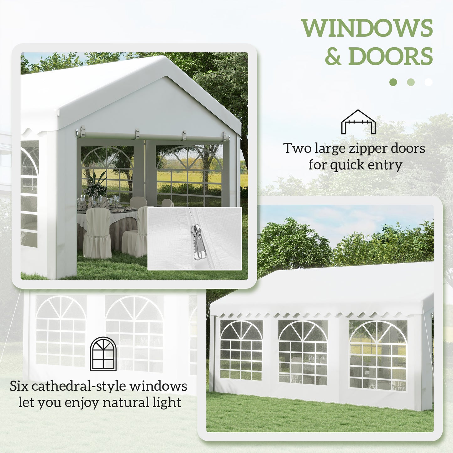 6m x 4m Heavy Duty Garden Gazebo for Parties, Wedding and Events