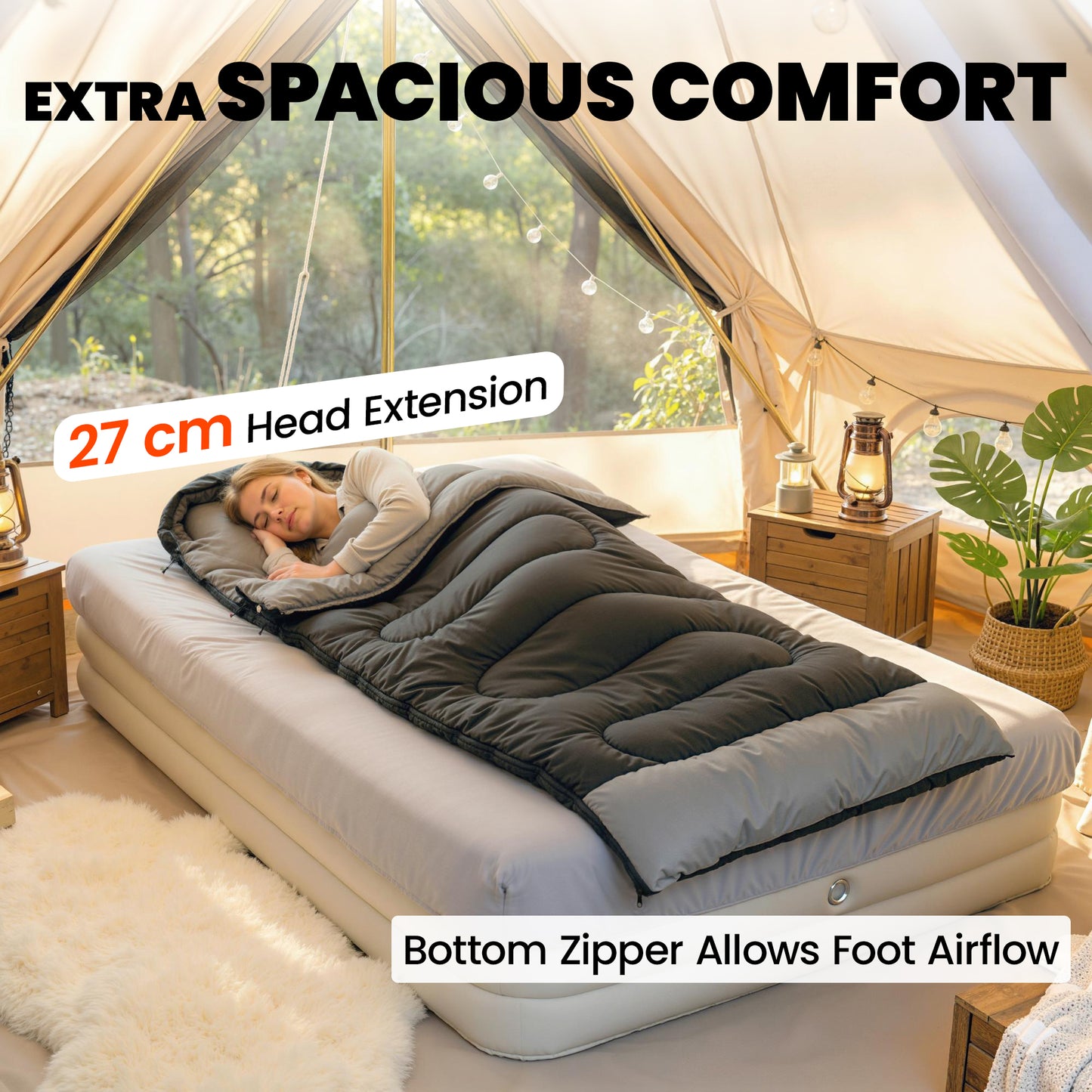 Sleeping Bag for Adults, Lightweight & Compact Sleeping Bag, 3 Seasons