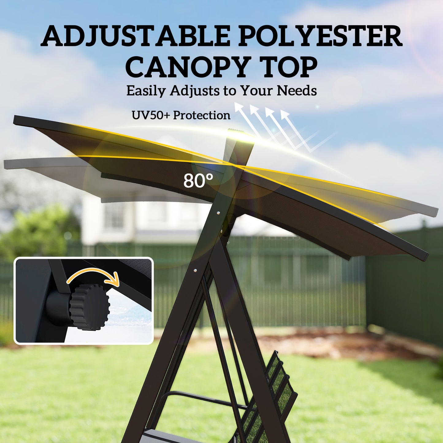 3 Seater Swing Chair, Garden Swing Bench (1)