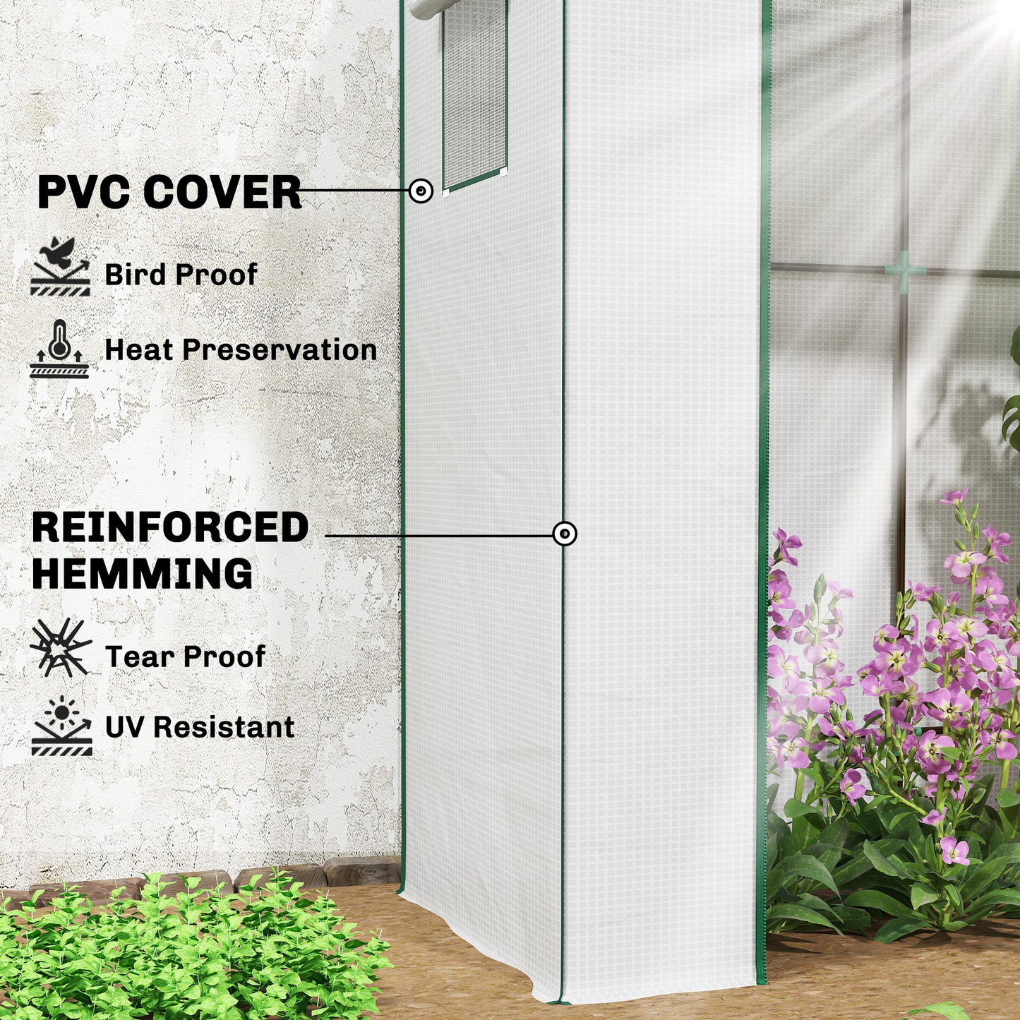 PE Cover Walk-in Outdoor Greenhouse