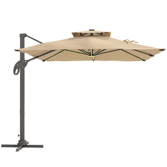 3 x 3(m) Aluminium Sun Square Canopy Top with Adjustable Pole Angle
