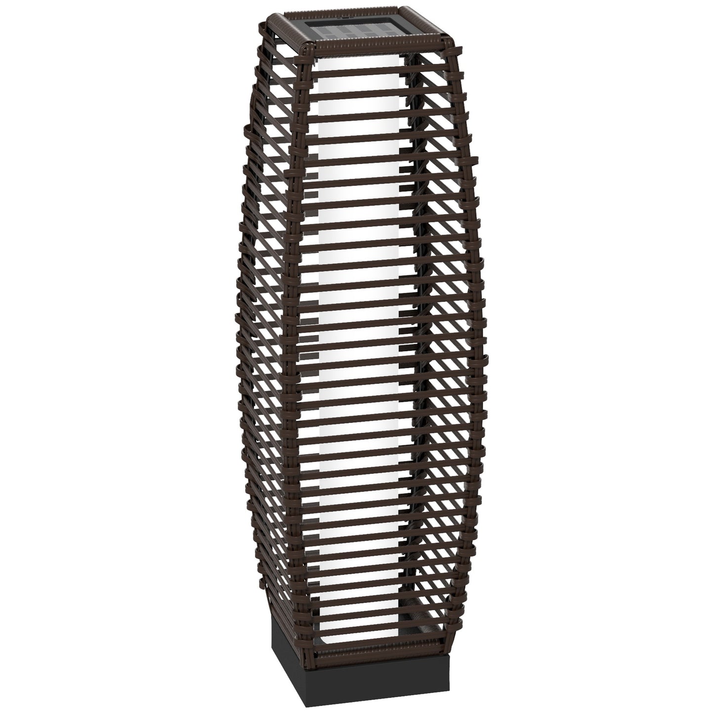 Rattan Solar Floor Lamp,  68cm Tall Outdoor Garden Lantern Pathway