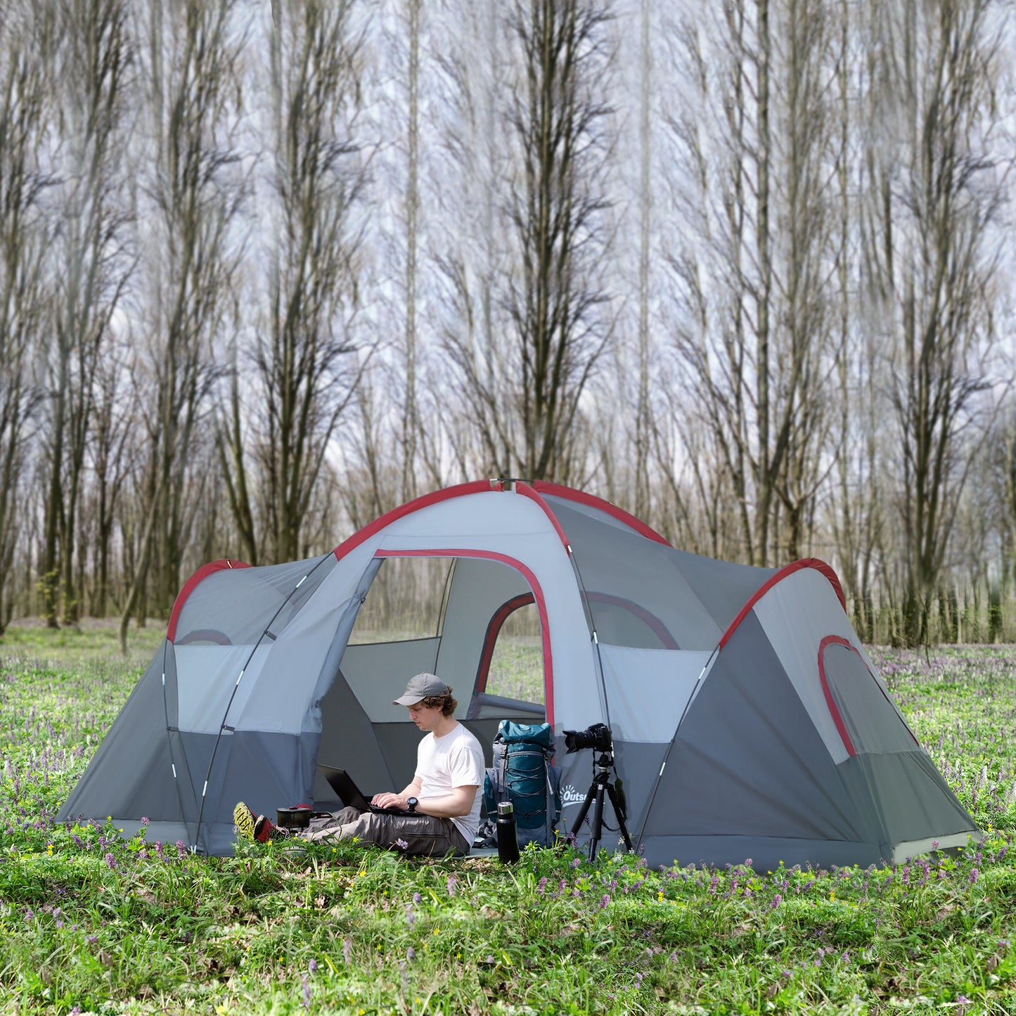 Fibreglass & Steel Frame 5/6 Person Lightweight Camping Tent