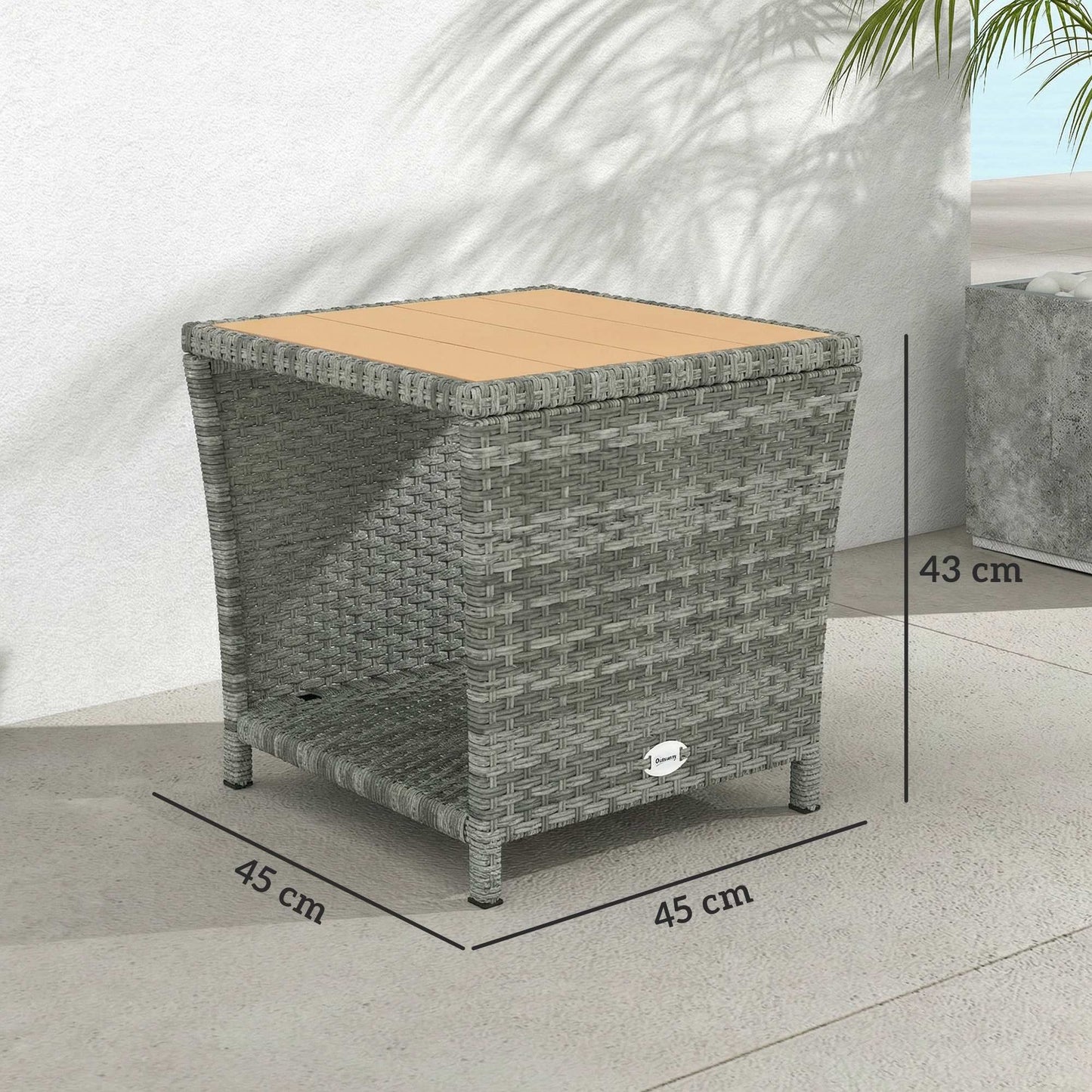 Side Table 2-Tier Outdoor Coffee Table (2)