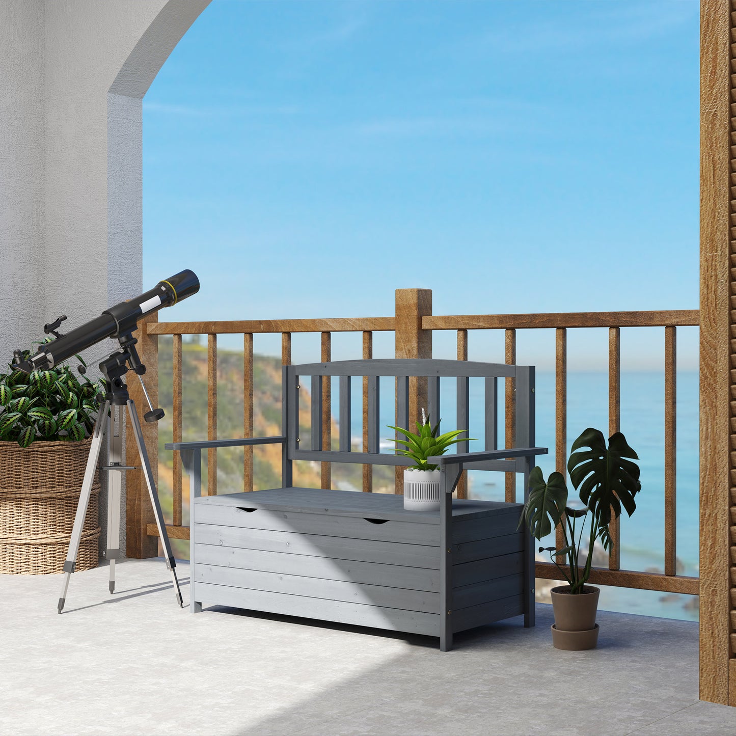 Two-Seater Garden Storage Bench