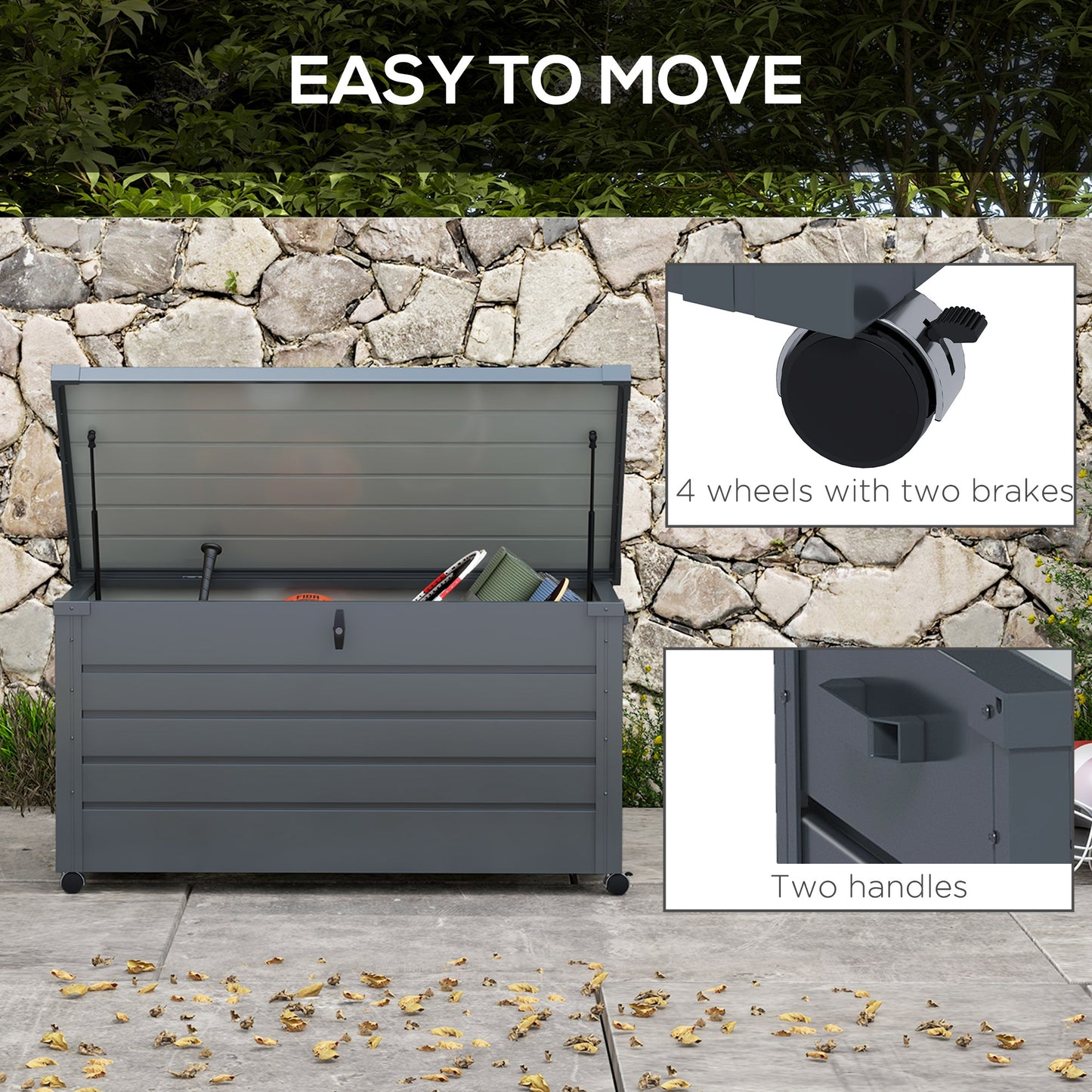311L Galvanised Steel Garden Storage Box, with Lock