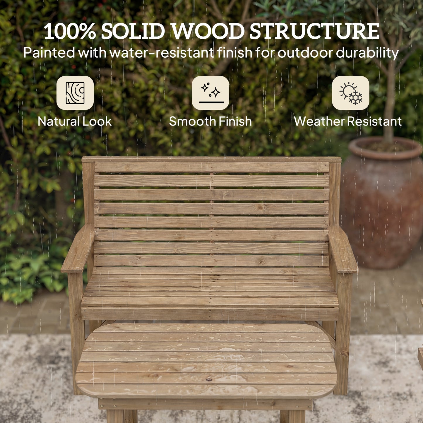 4 Piece Wooden Garden Furniture Set