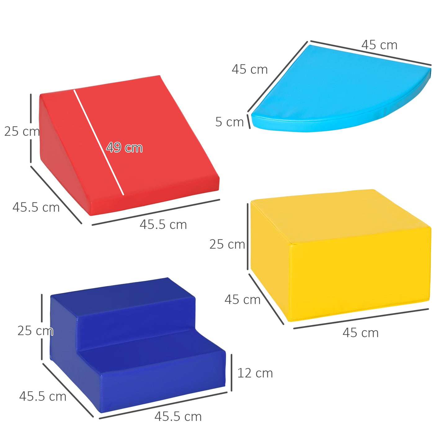 Soft Play 4-piece Climb and Crawl Foam Toddler Stairs