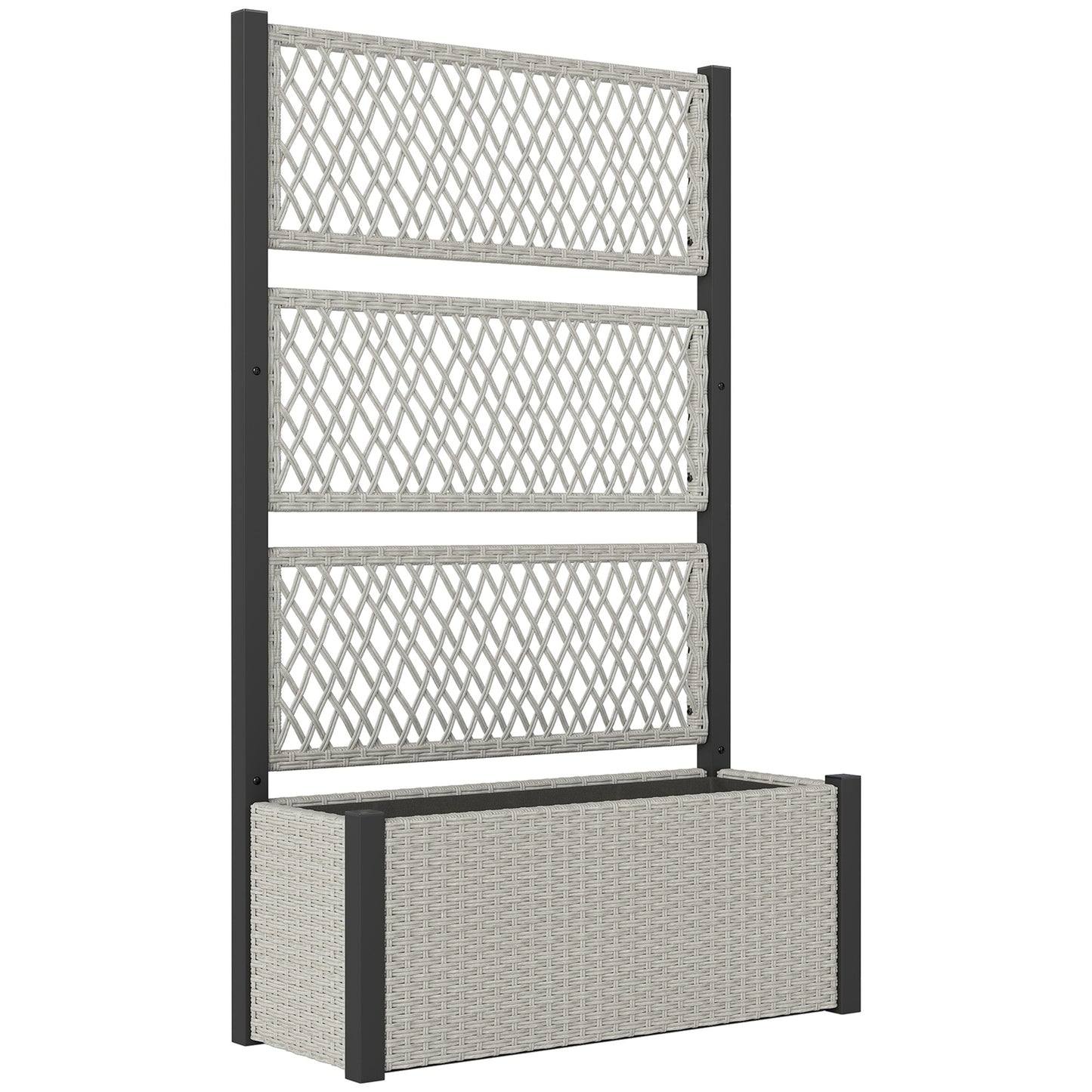 Garden Planter Box with Trellis, Liner for Climbing Plants