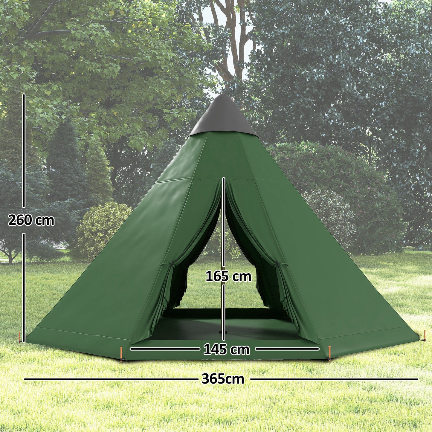 6 Men Tipi Tent with Carry Bag