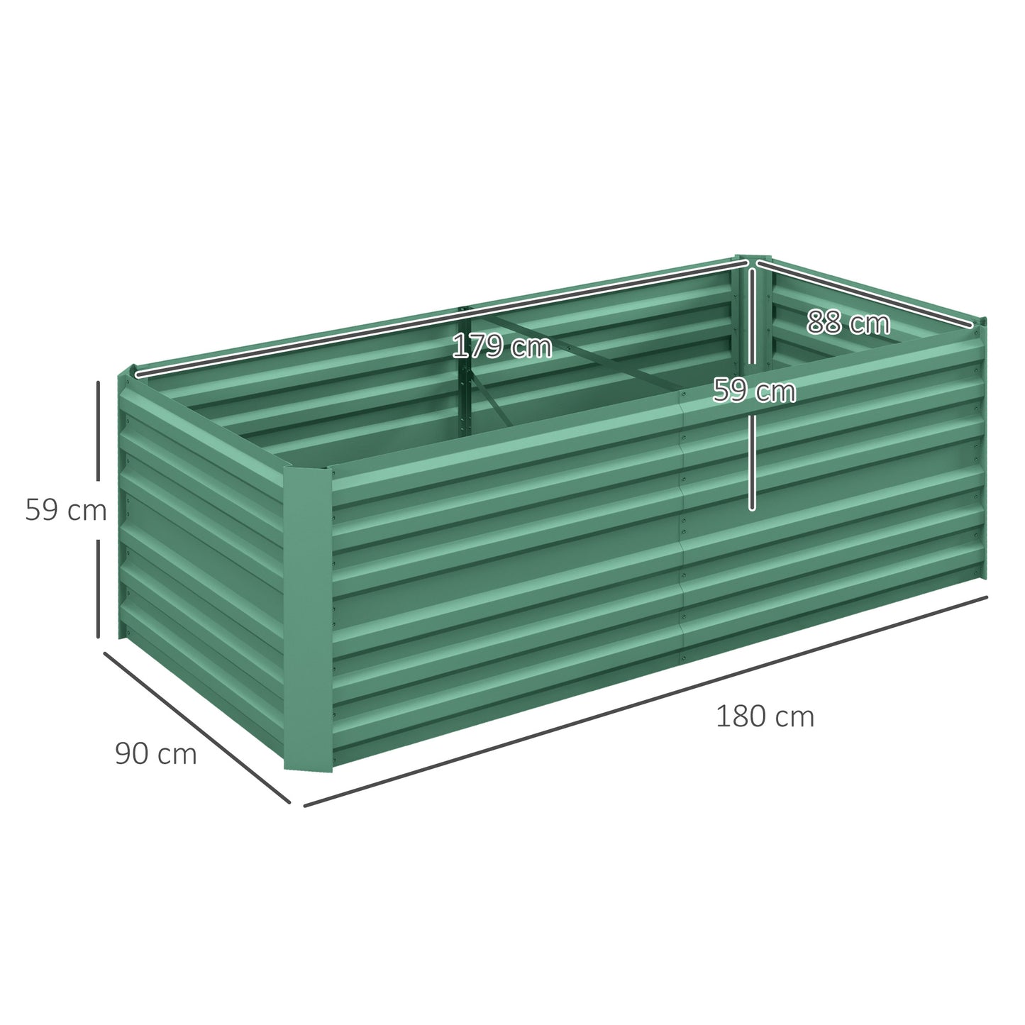 Raised Beds for Garden, Galvanised Steel Outdoor Planters (2)