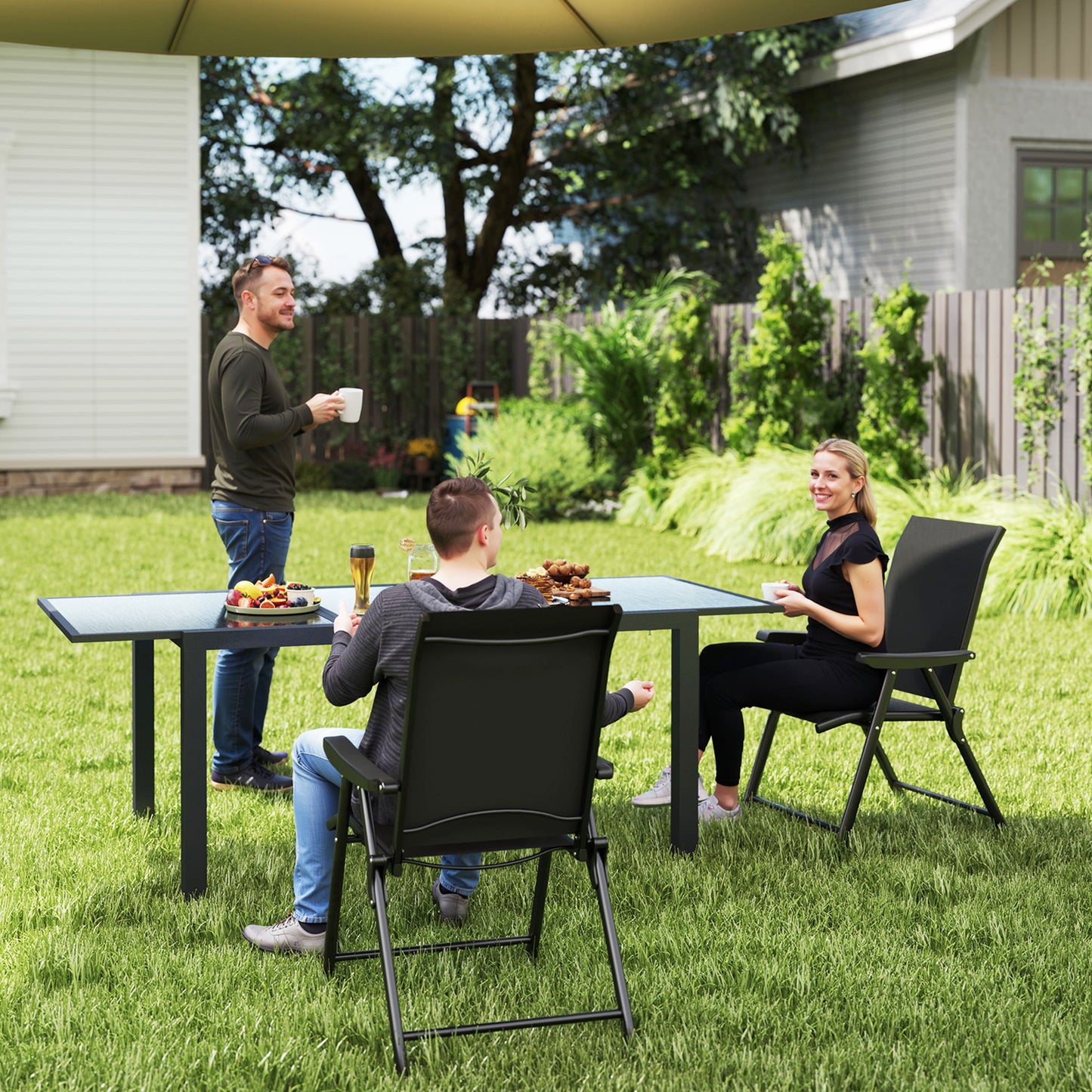 Set of Two Folding Outdoor Chairs