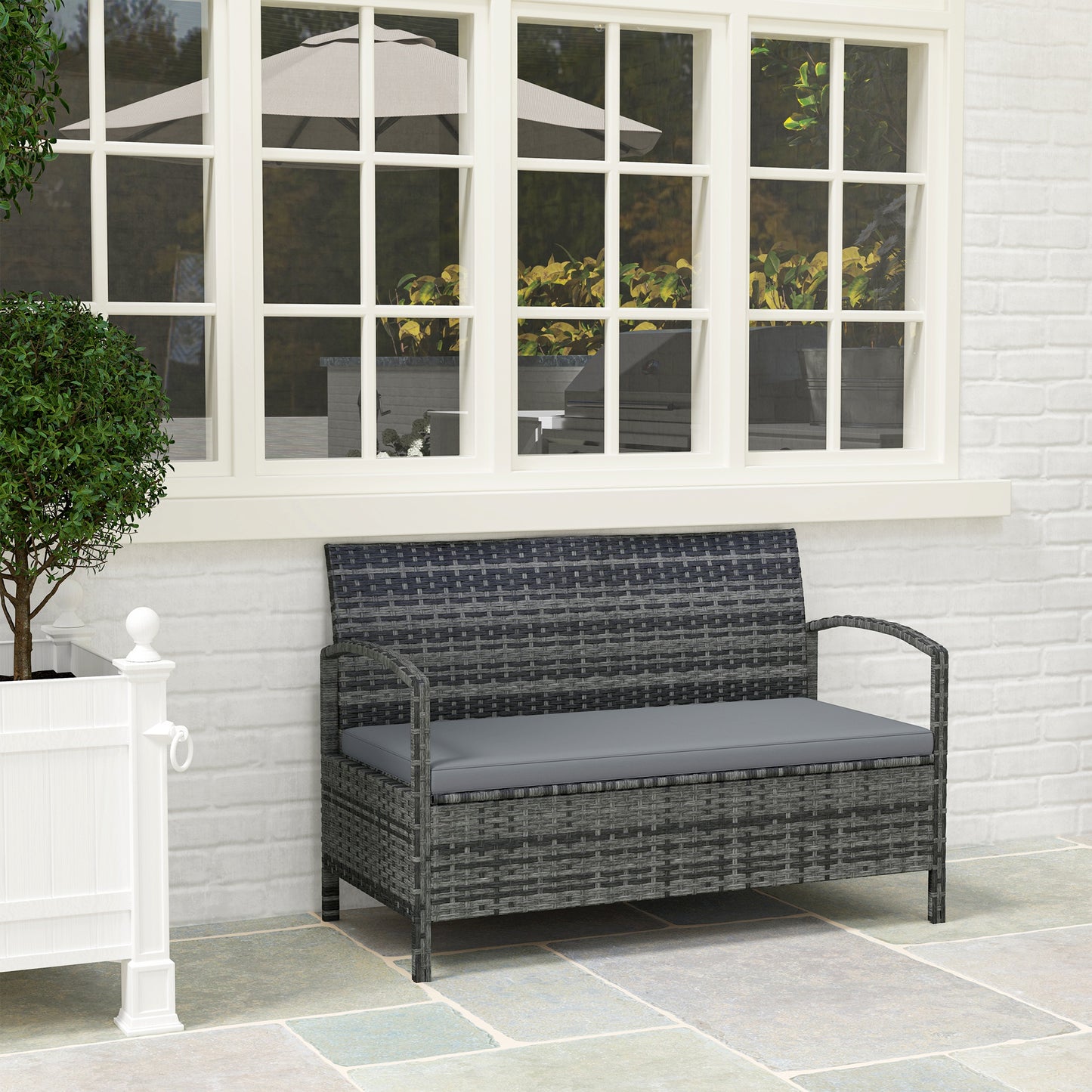 125L Storage Garden Bench, with Cushion