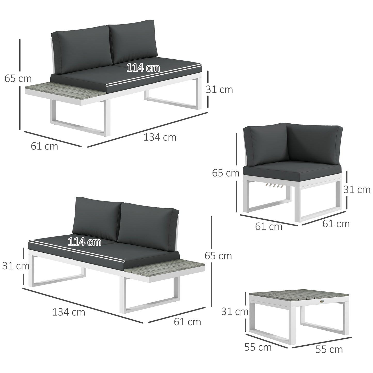 4 Pieces Garden Furniture Set