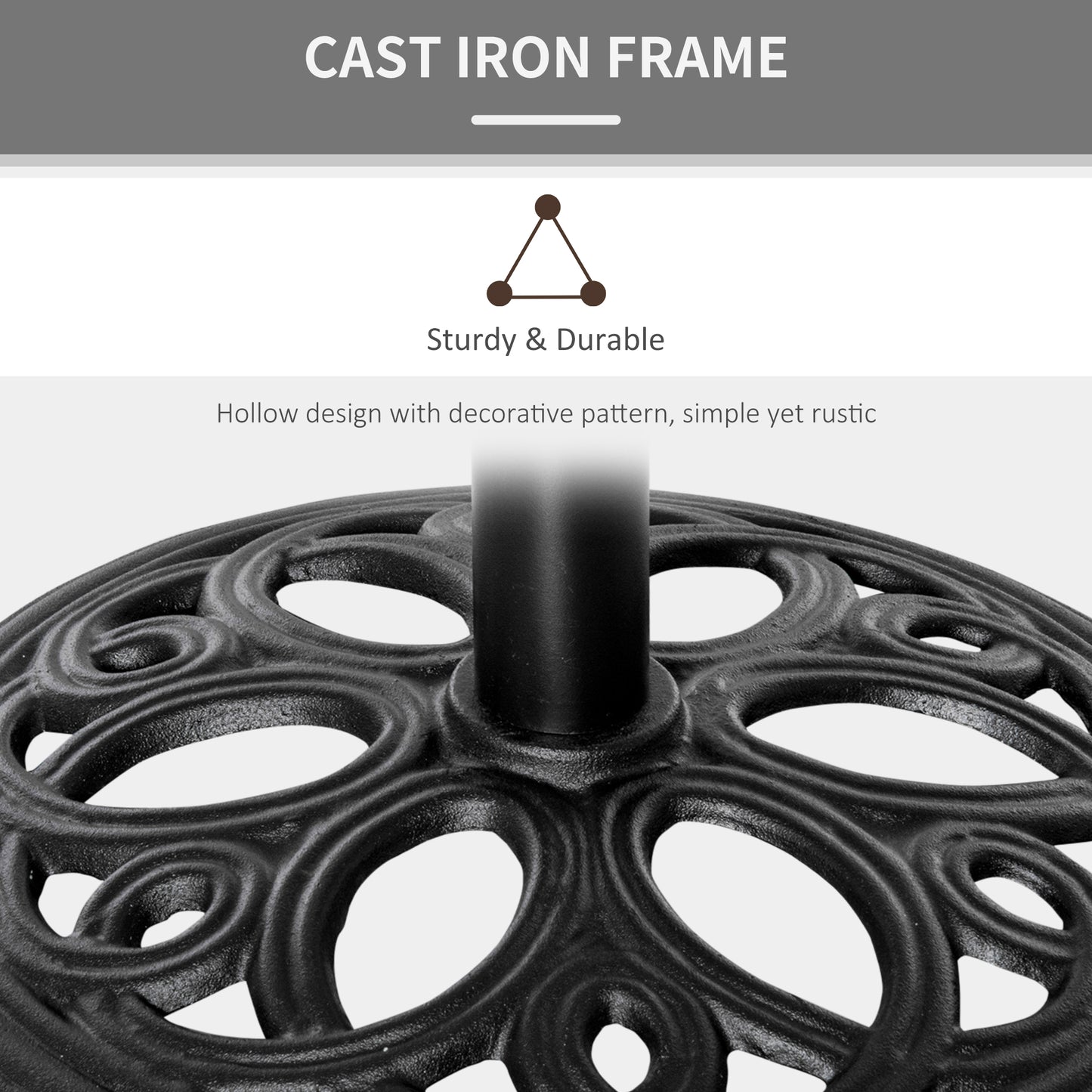 11.5 kg Cast Metal Round Patio Umbrella Base Stand