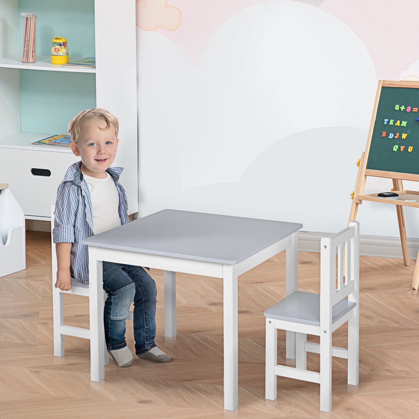 Kids Table and Chair Set 3 Pieces Toddler Preschoolers Desk