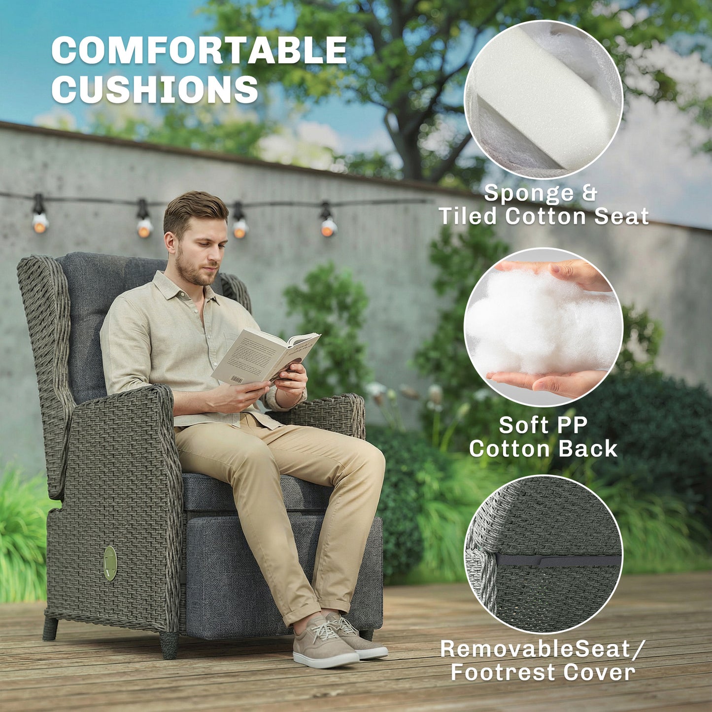 Rattan Garden Recliner Chair