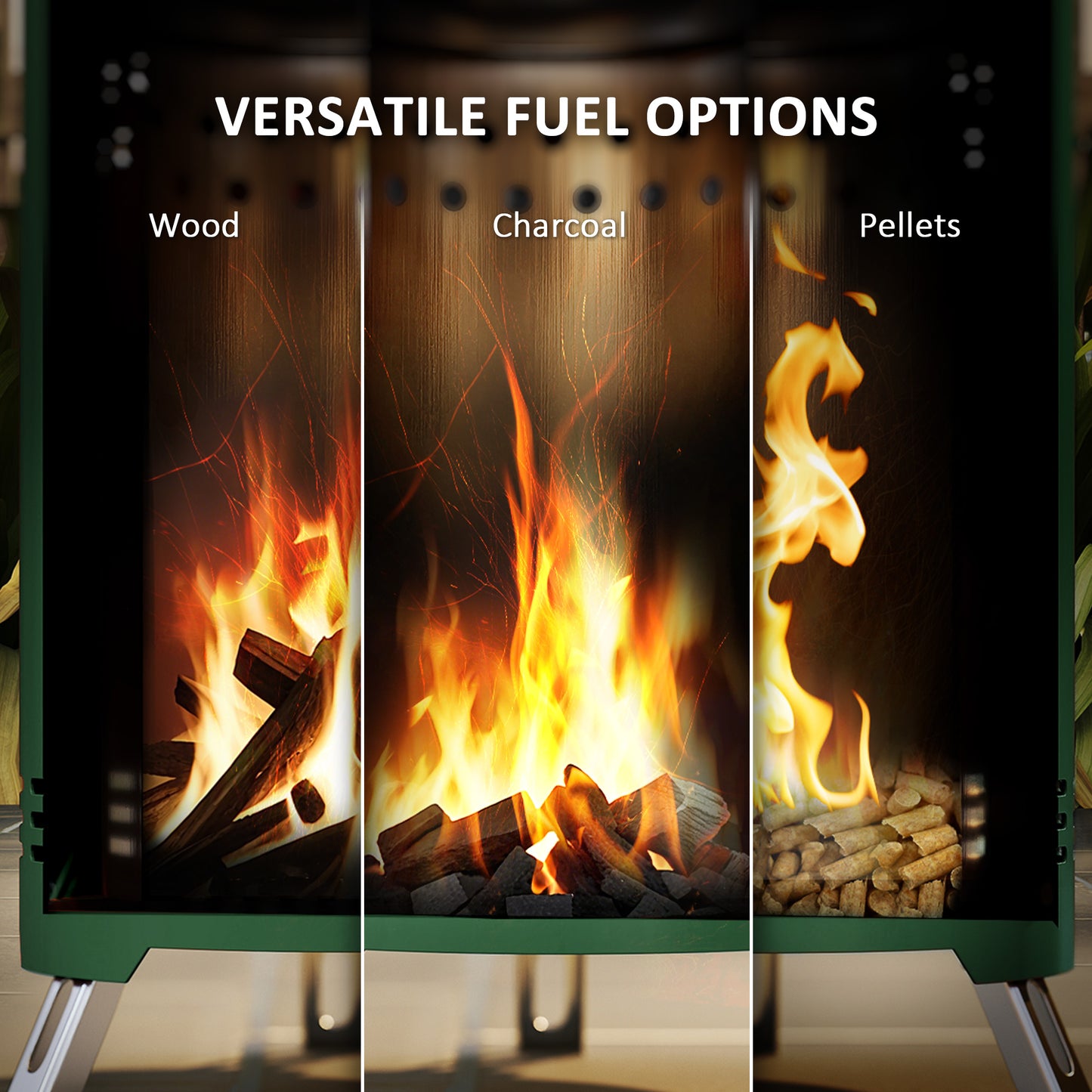 Smokeless Fire Pit, 16 x 16 cm Stainless Steel Portable Wood