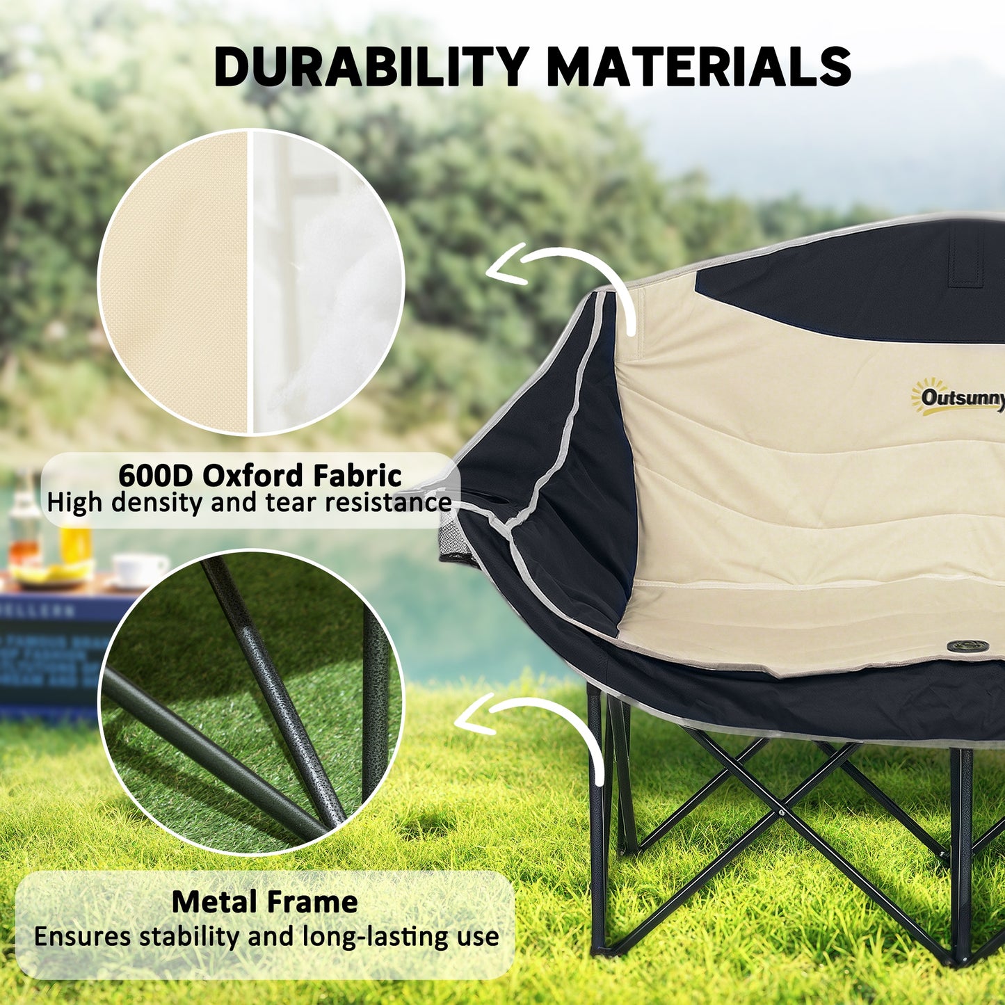 Double Camping Chair for Adults