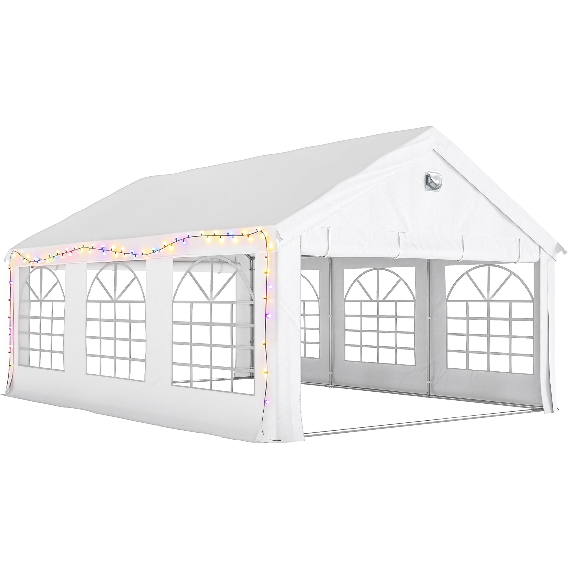 6 x 4 m Party Tent, Heavy Duty Gazebo Canopy with Windows