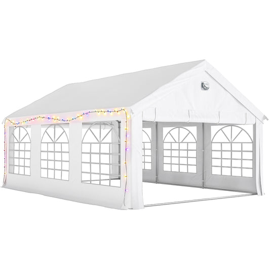 6 x 4 m Party Tent, Heavy Duty Gazebo Canopy with Windows