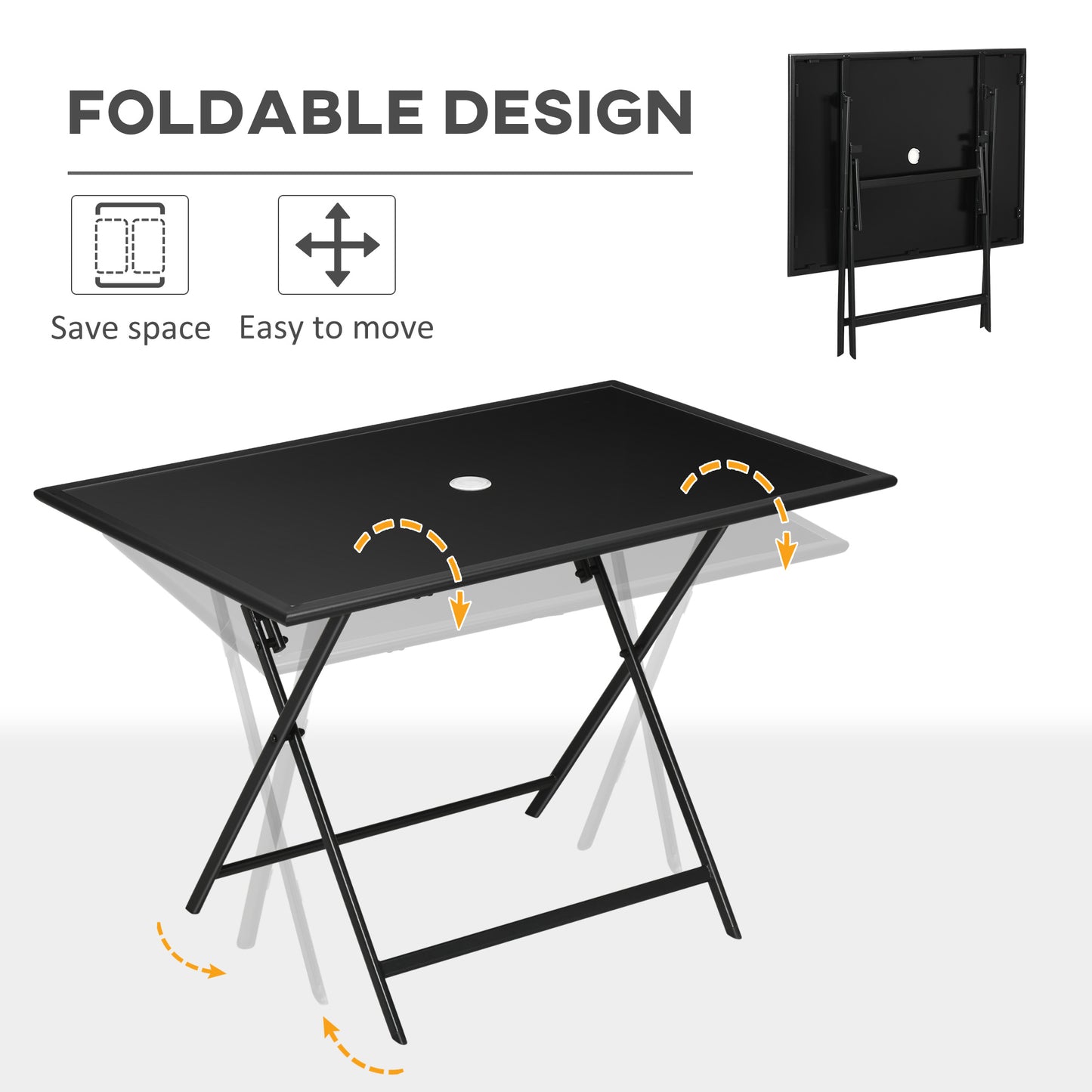 Folding Outdoor Dining Table for 6