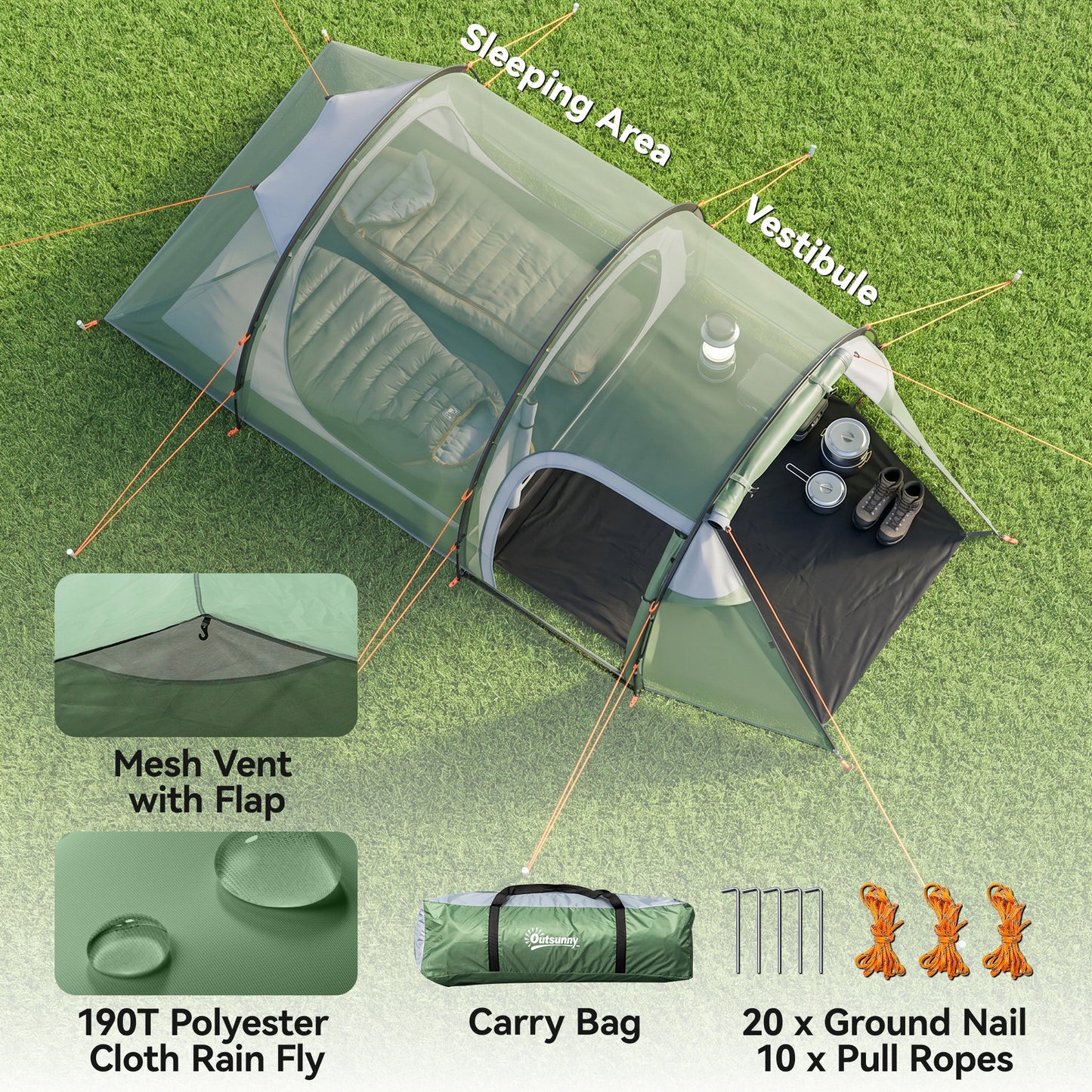 Three-Man, Two-Room Tent