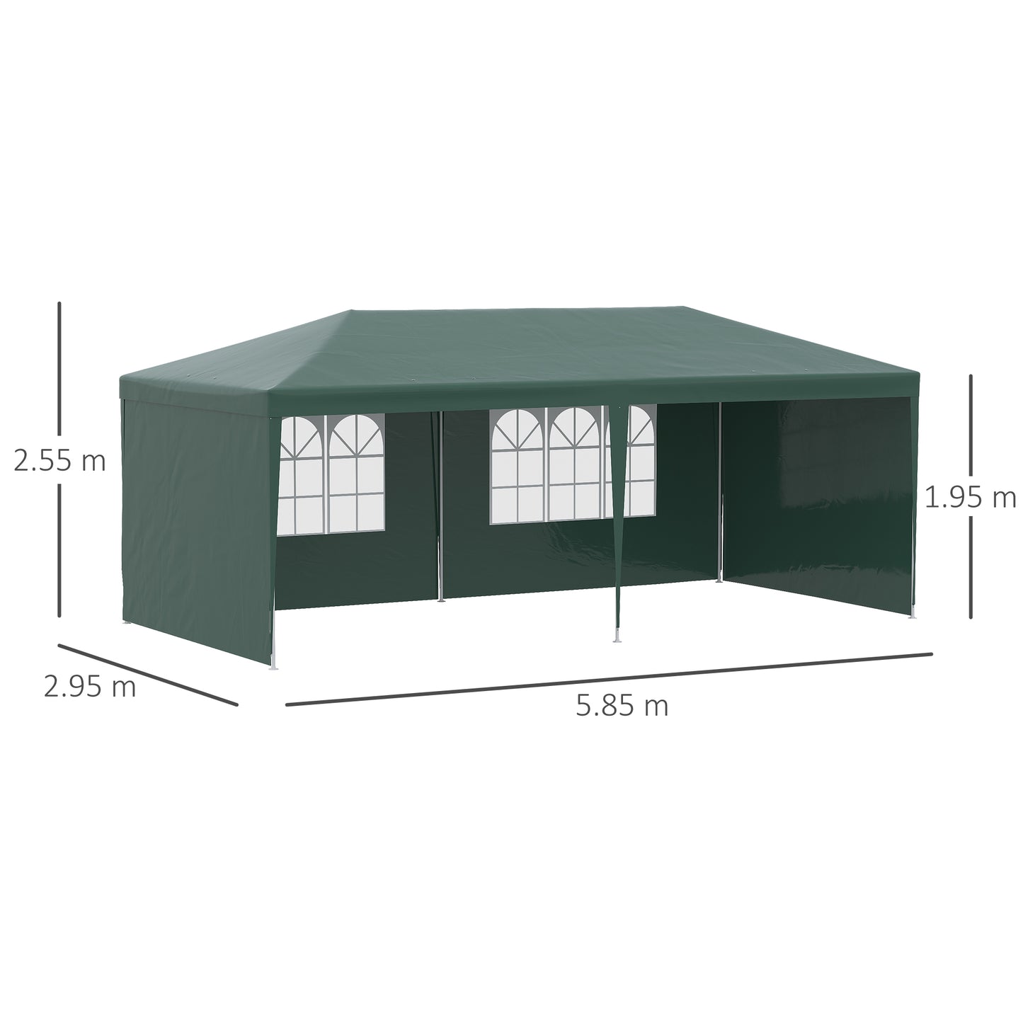6x3 m Party Tent Gazebo Marquee Outdoor Patio Canopy Shelter