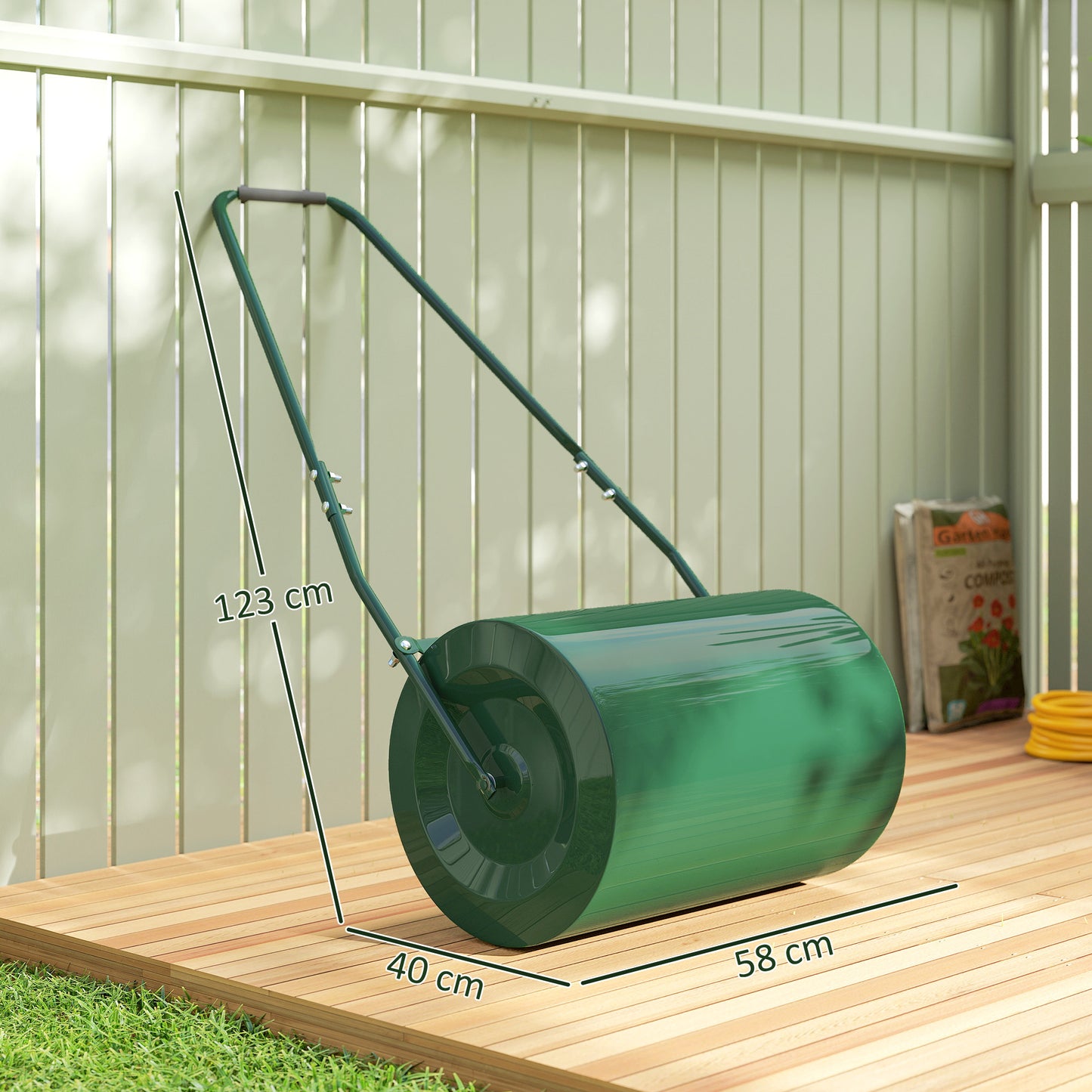 63 L Garden Lawn Roller with Water/Sand Filled Drum