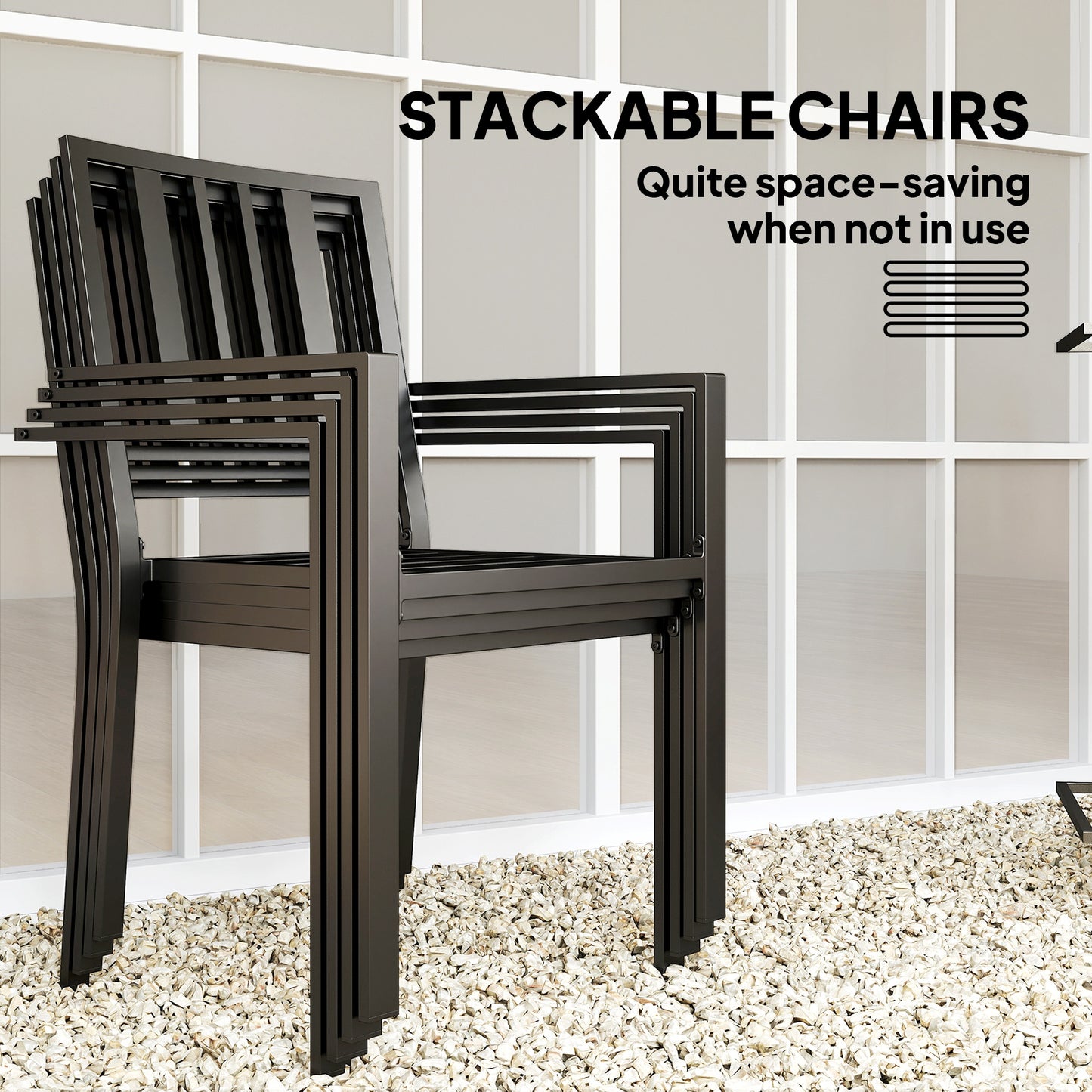 5 Pieces Garden Dining Set with Cushions